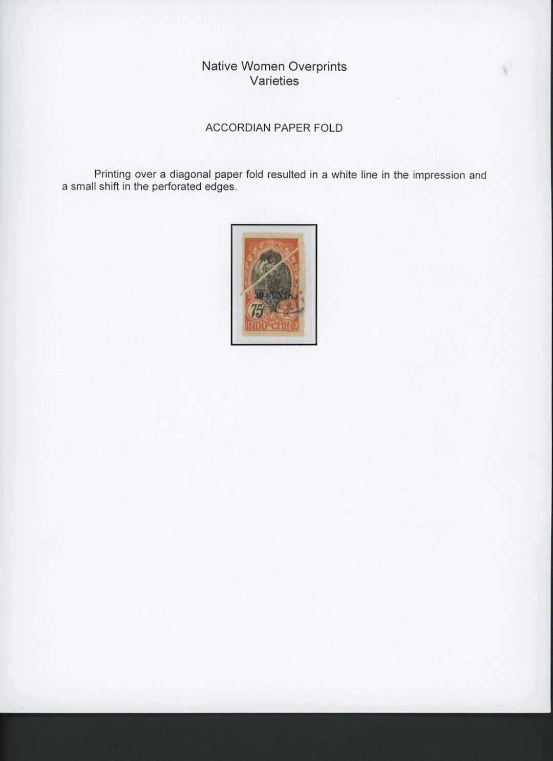 Indo-China French Indo-Chinese Post Office 1919 Native Women overprinted issue