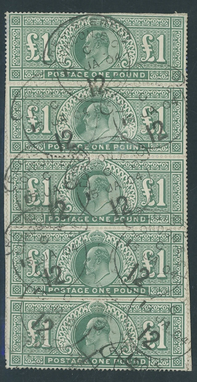 Great Britain King Edward VII 1902-10 De La Rue £1 dull blue-green