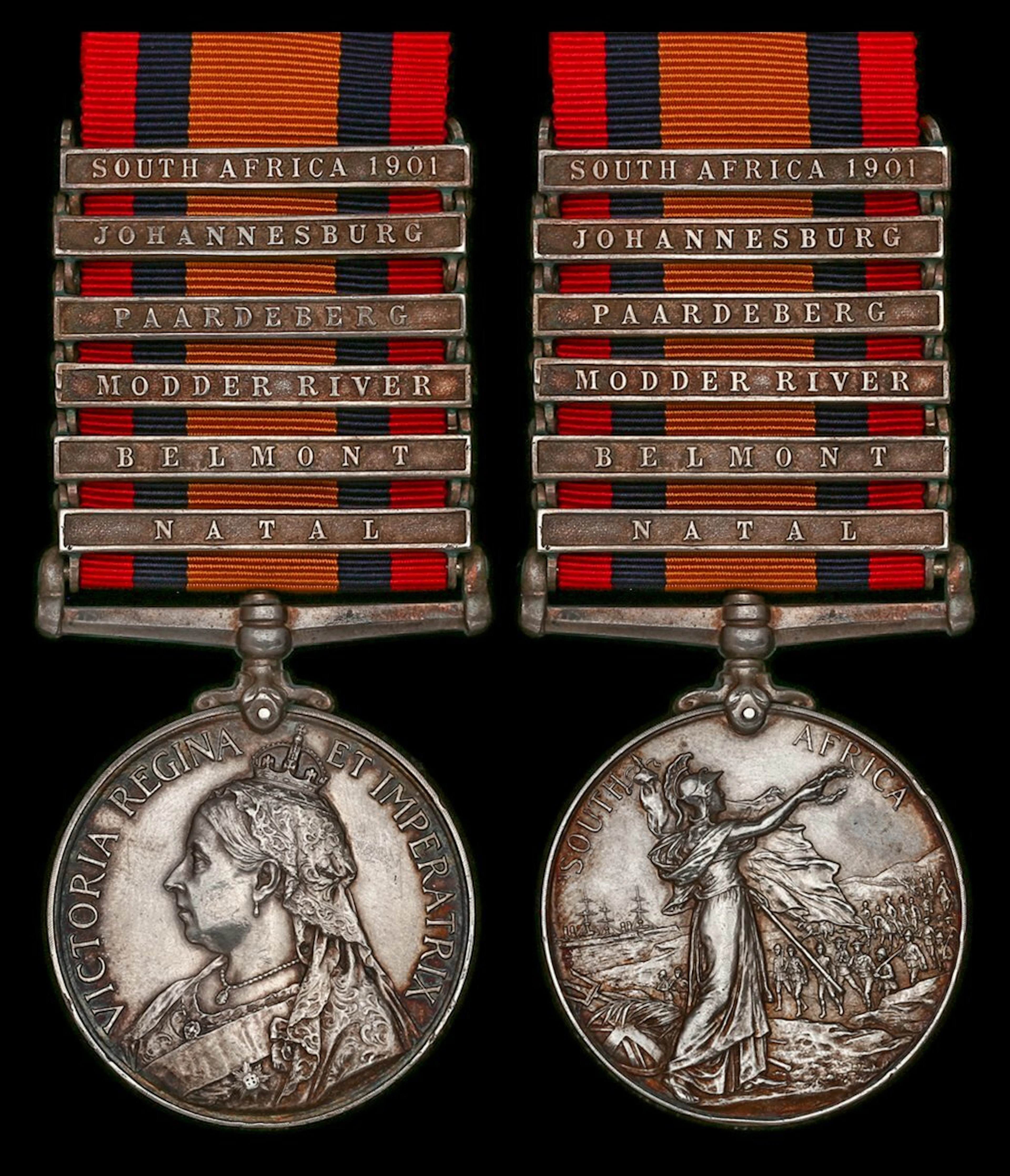 Queen's South Africa 1899-1902, 6 clasps, Natal, Belmont, Modder River