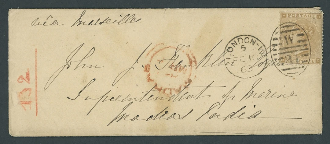 Great Britain 1862-64 9d. bistre, DC tied by London "w/31" duplex
