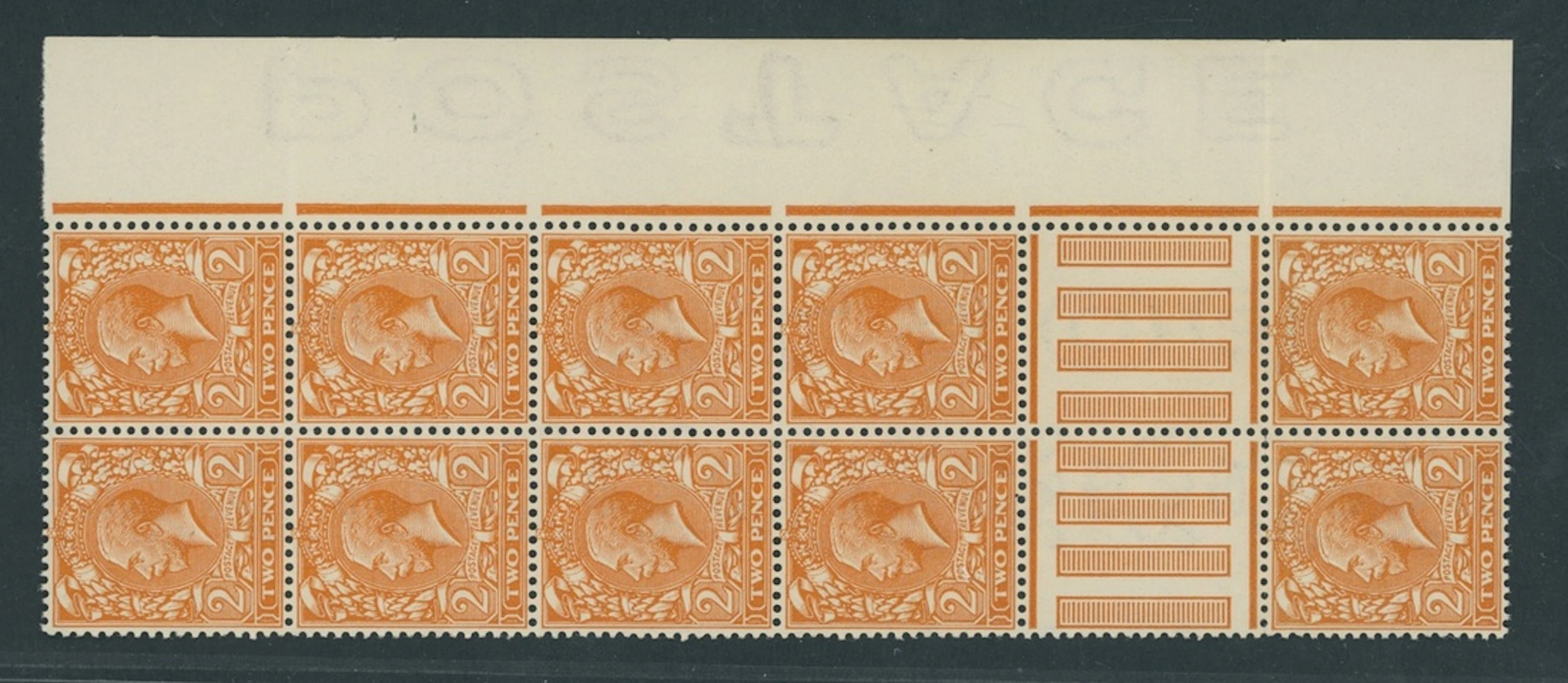 Great Britain King George V 1912-24, Watermark Simple Cypher 2d. orange