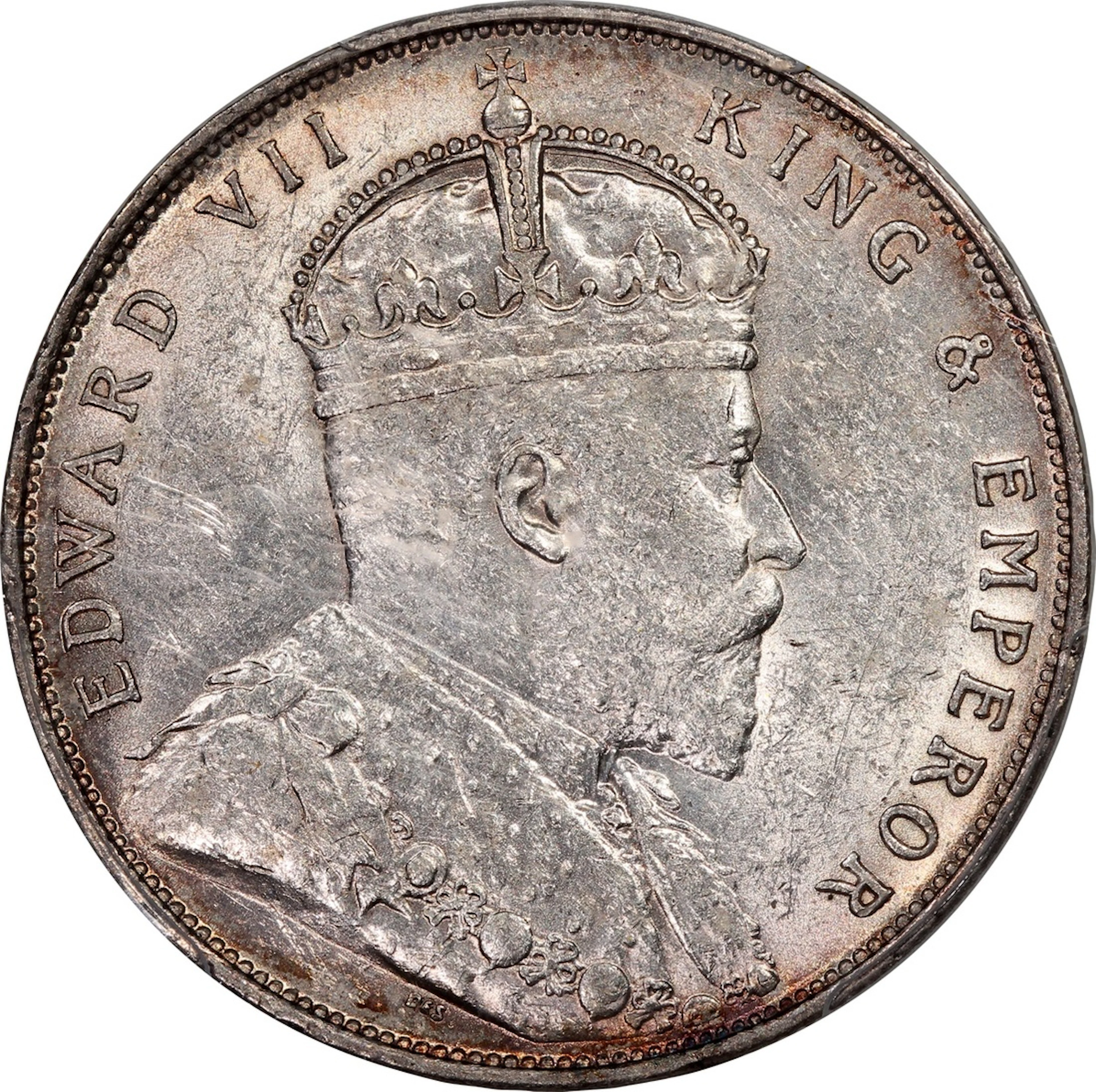 Straits Settlements, Edward VII, [PCGS MS60] silver dollar, 1907-B