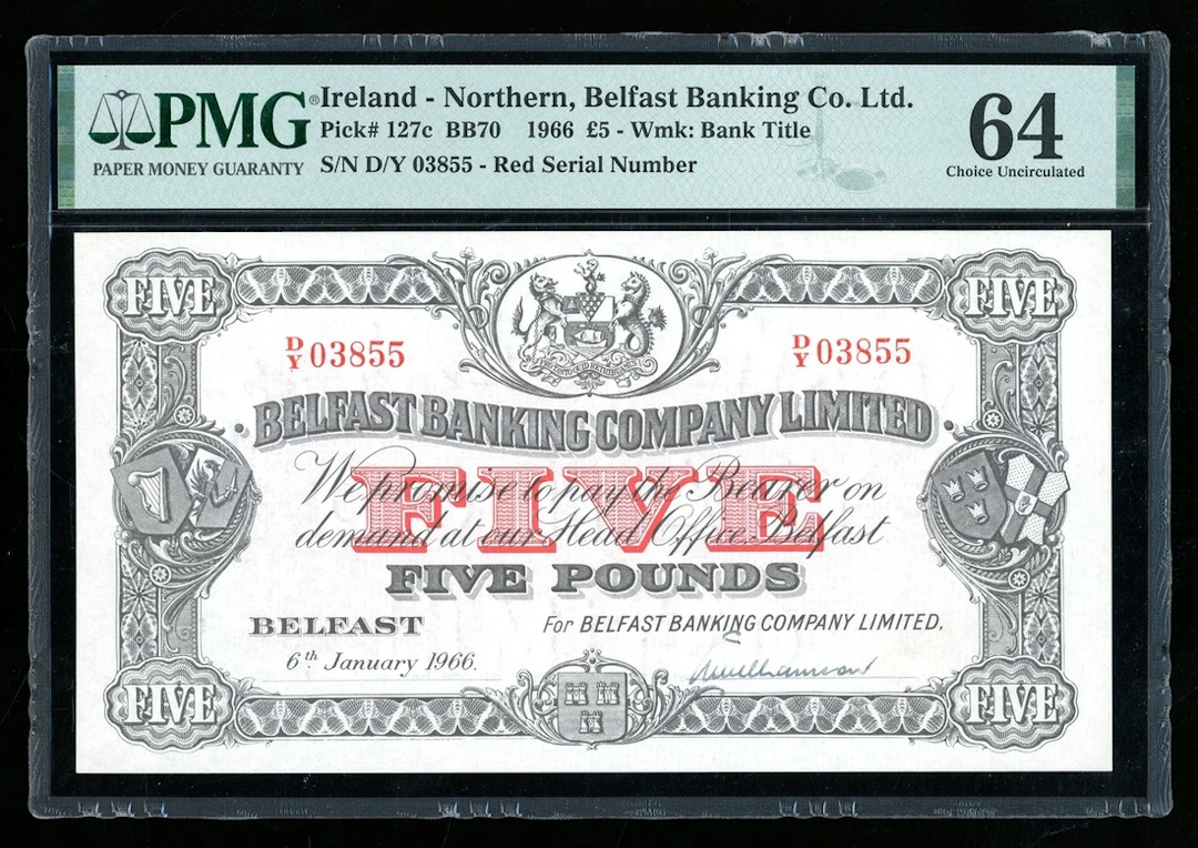 Belfast Banking Company Limited, Northern Ireland, £5, 6.1.1960, serial