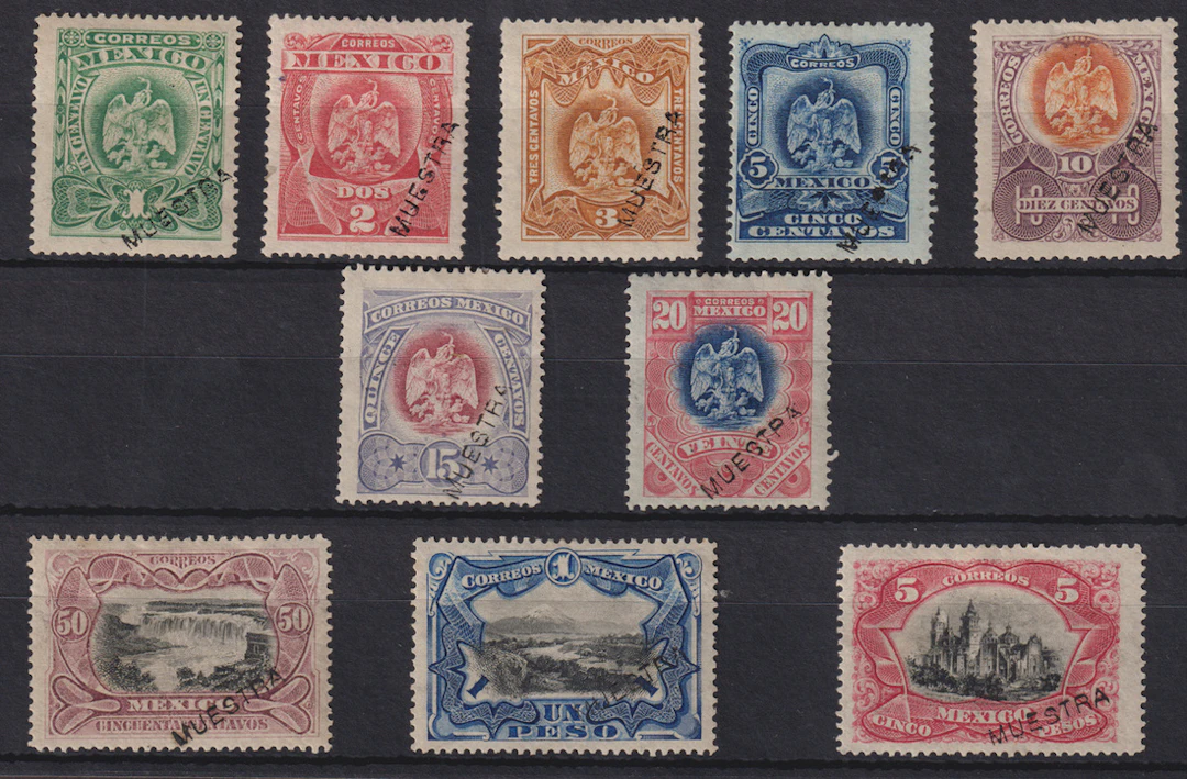 1884-1913 Post-Classic Period 1899, "Aguilitas", 1c. to 5p. complete
