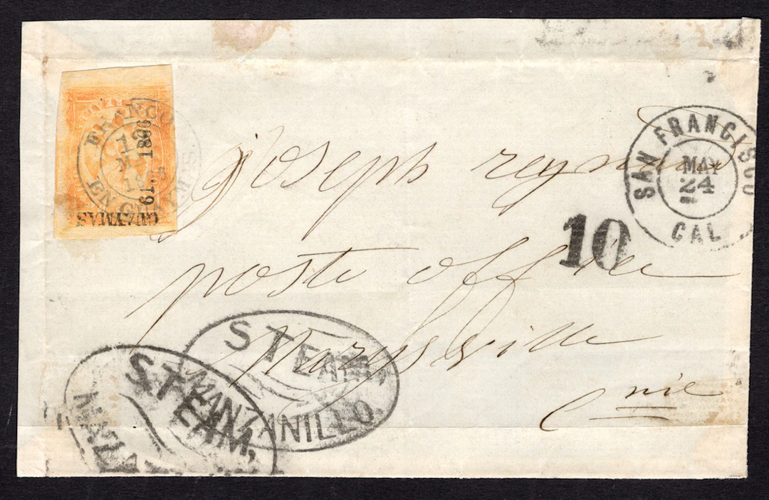 1864-1866 "Eagles" Guaymas. 2r. Orange (Fifth Period, 61-1866), on