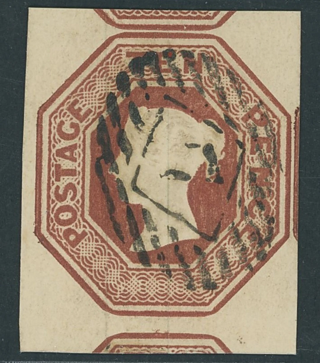 Great Britain 1847-54 Embossed 10d. brown, large to very large margins