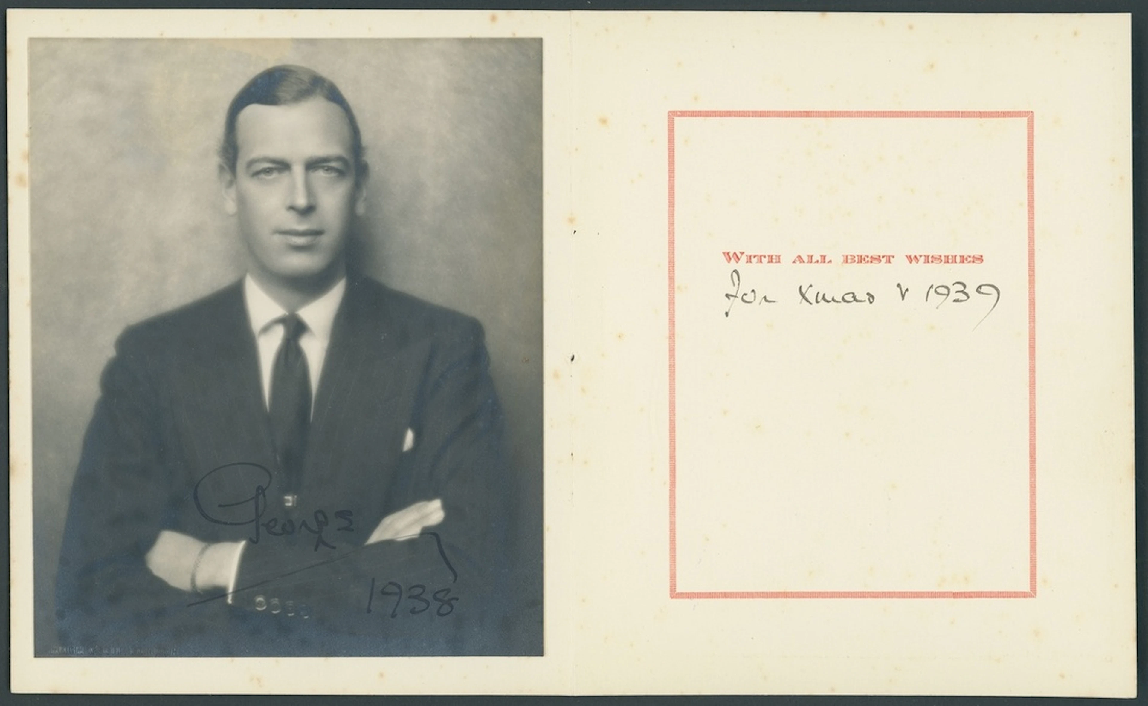 Great Britain Royalty Prince George, Duke of Kent 1938 Christmas card