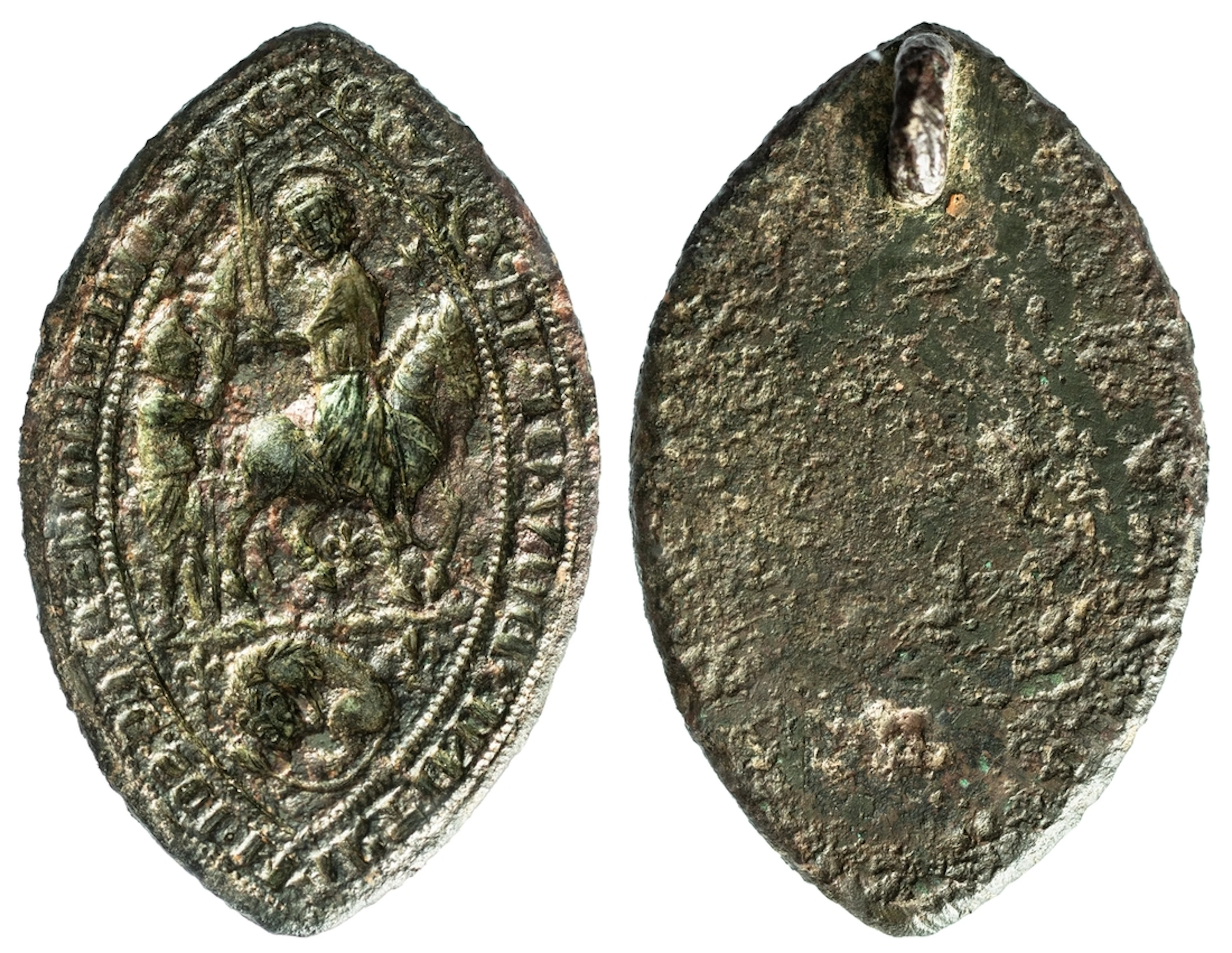 Medieval Personal Vesica Seal Matrix of Anselm de Eastria, Prior of
