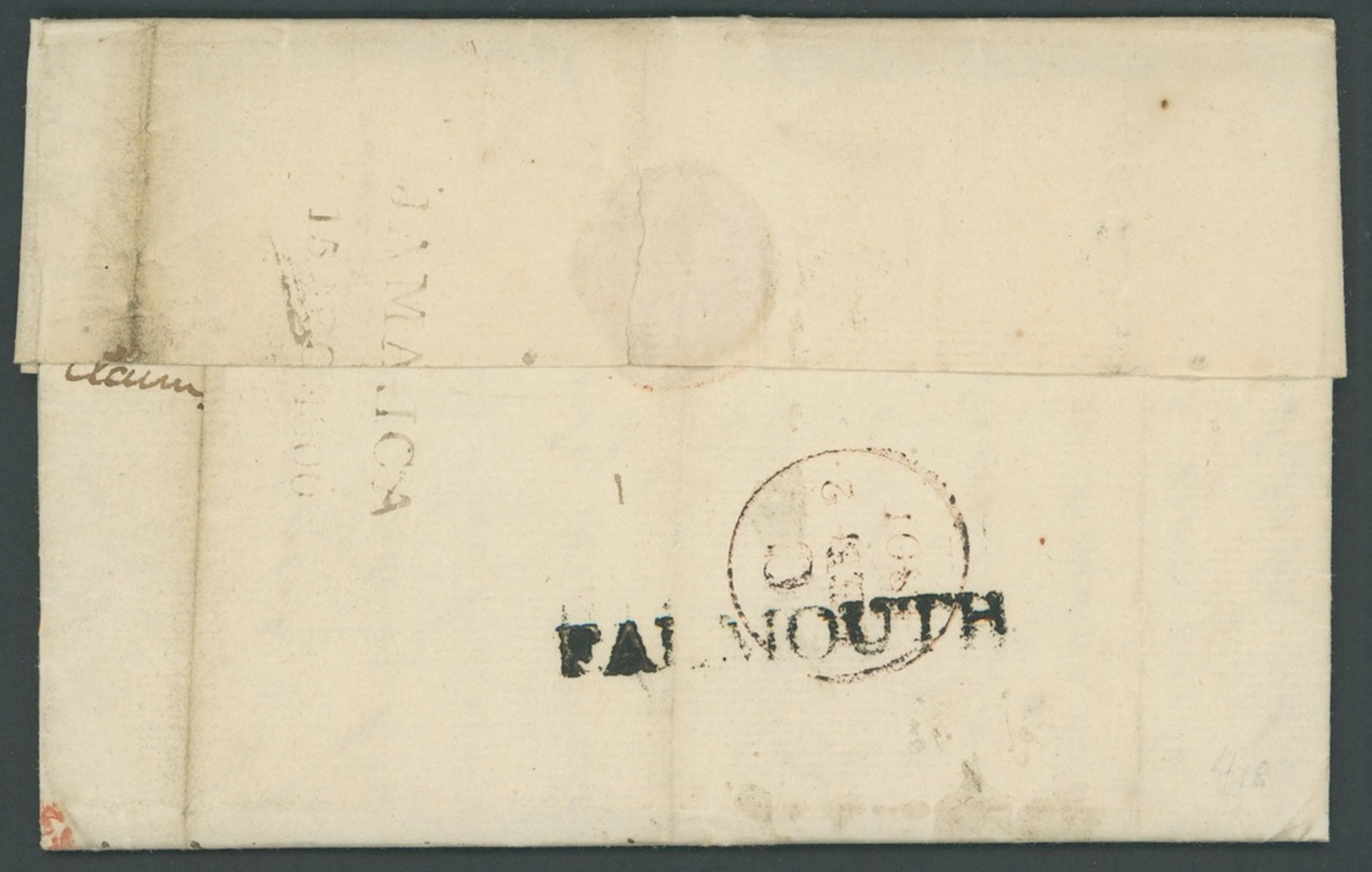 Jamaica The Post Town Straight-Line Handstamps 1800 (8 Dec.) entire