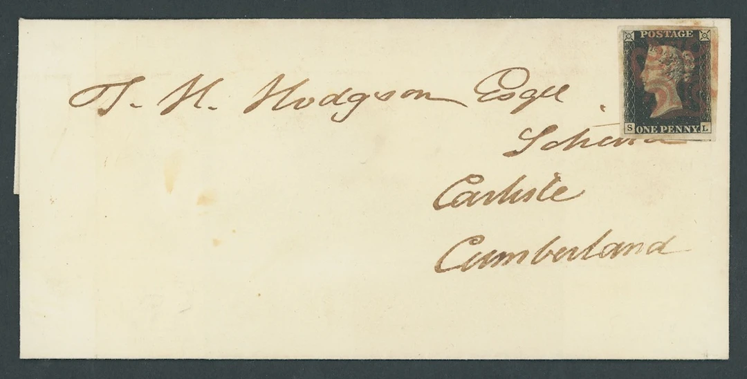 Great Britain 1840 One Penny Black Plate 5 SL, enormous margins and