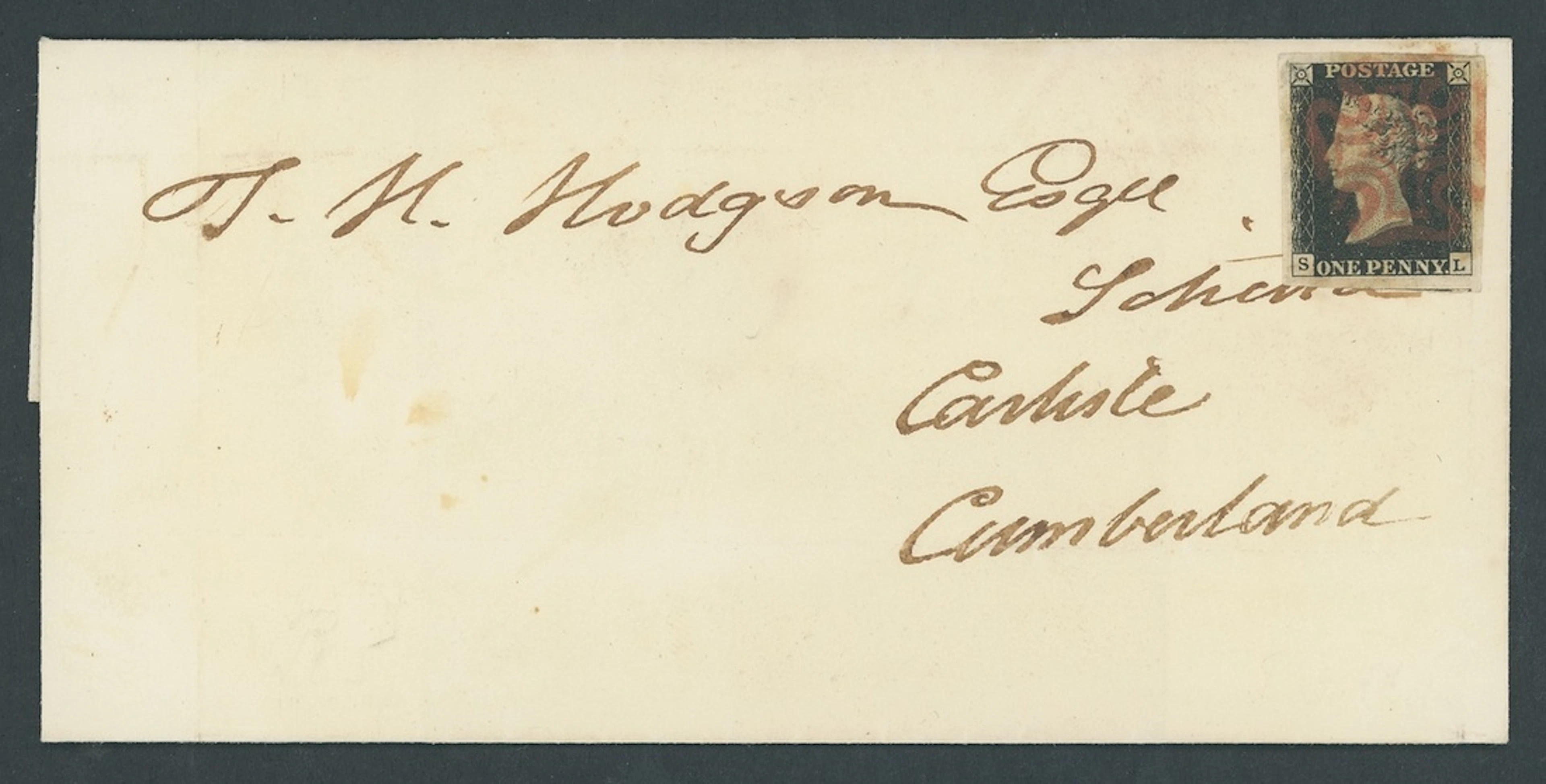 Great Britain 1840 One Penny Black Plate 5 SL, enormous margins and