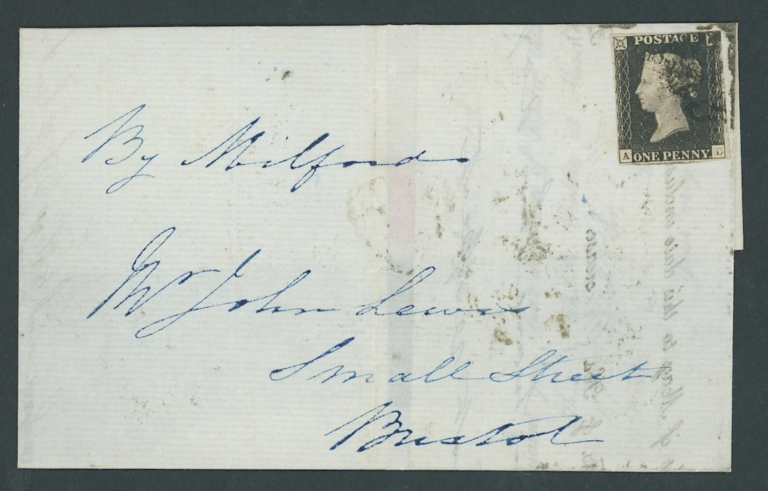 Great Britain 1840 One Penny Black Plate 9 AD, State 2, small to large