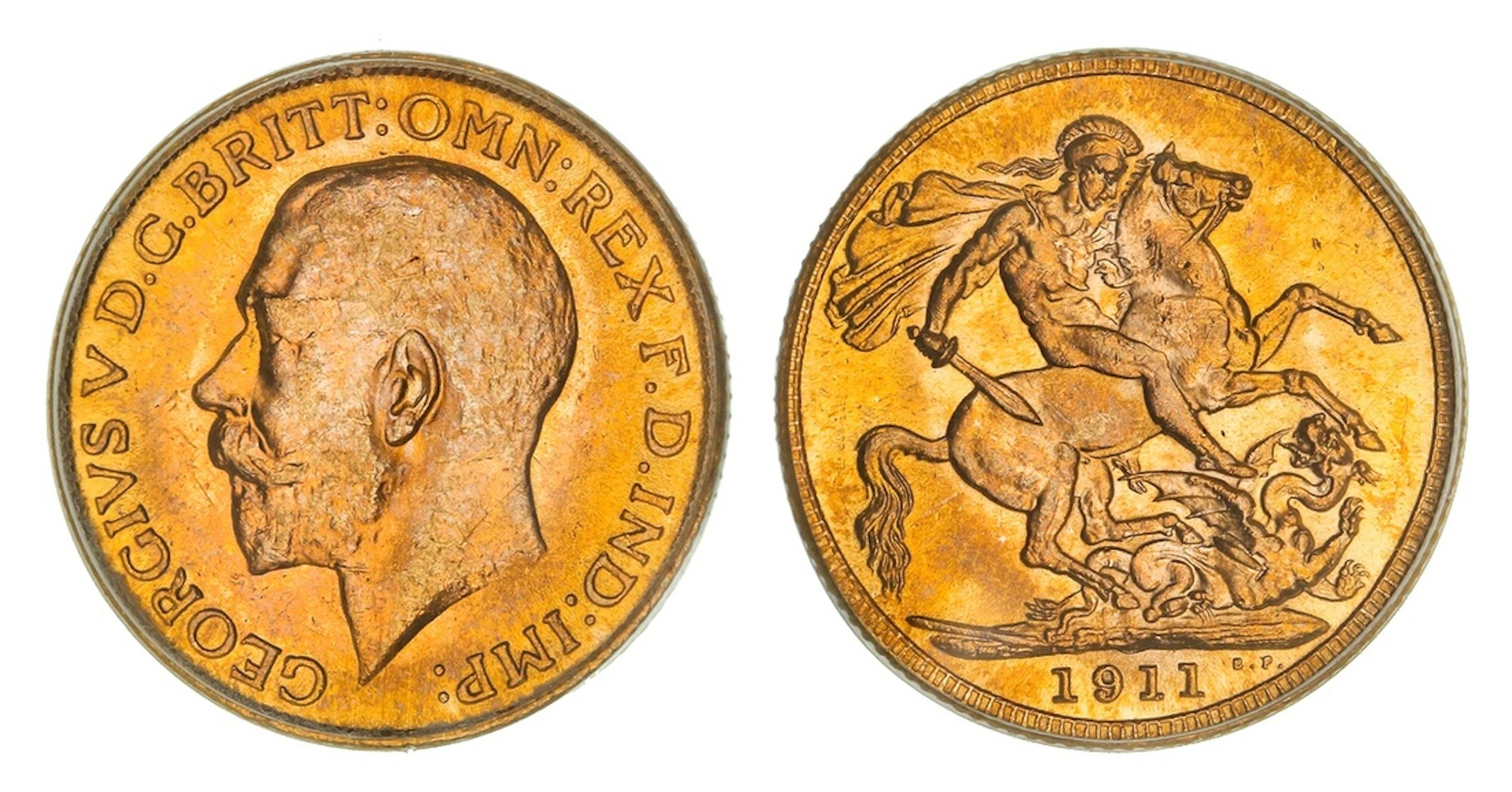 PCGS MS64 | George V (1910-1936), Sovereign, 1911, London, by Bertram