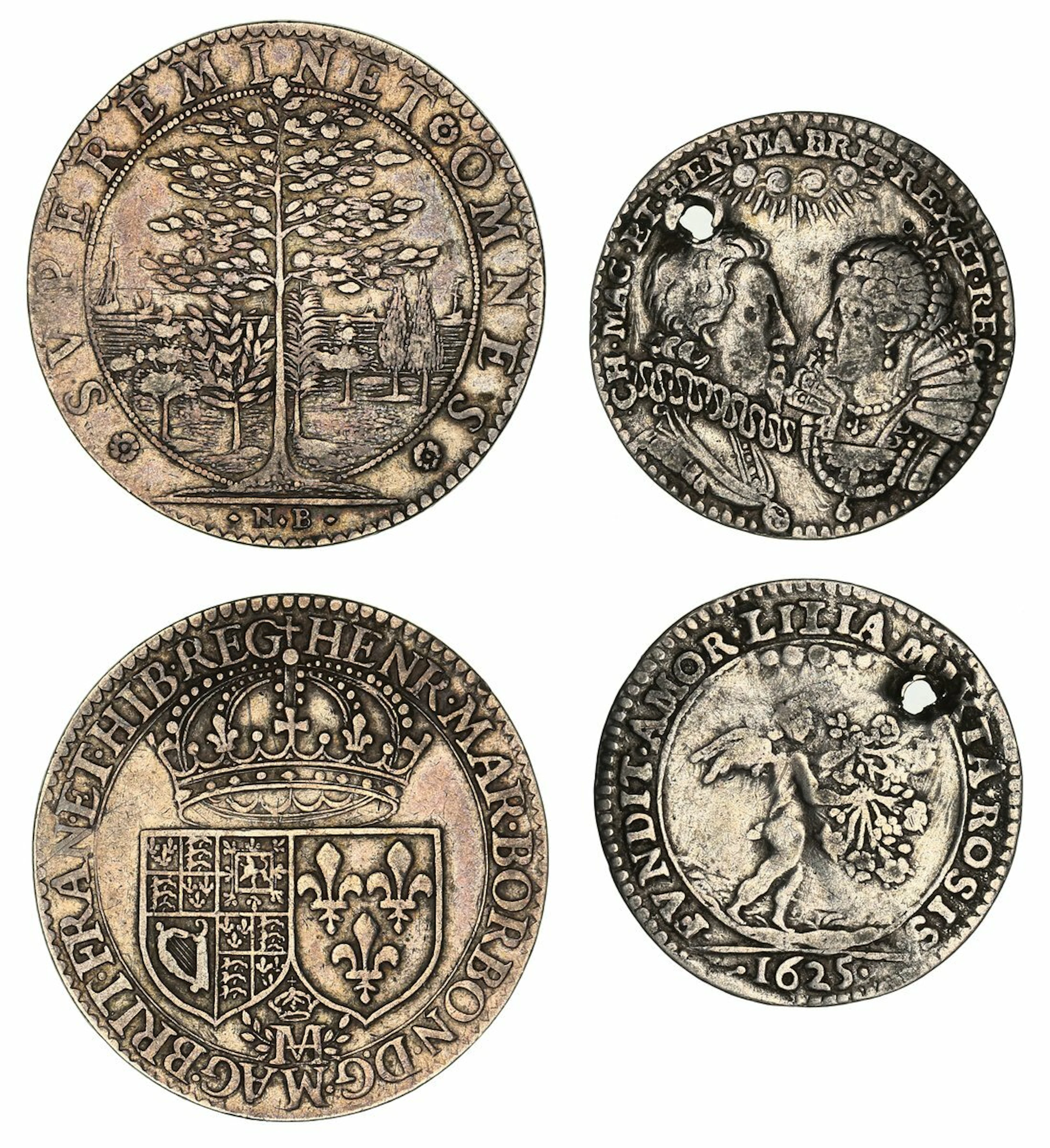 Marriage of Charles I to Henrietta Maria, Cast AR Medalet, 1625, by
