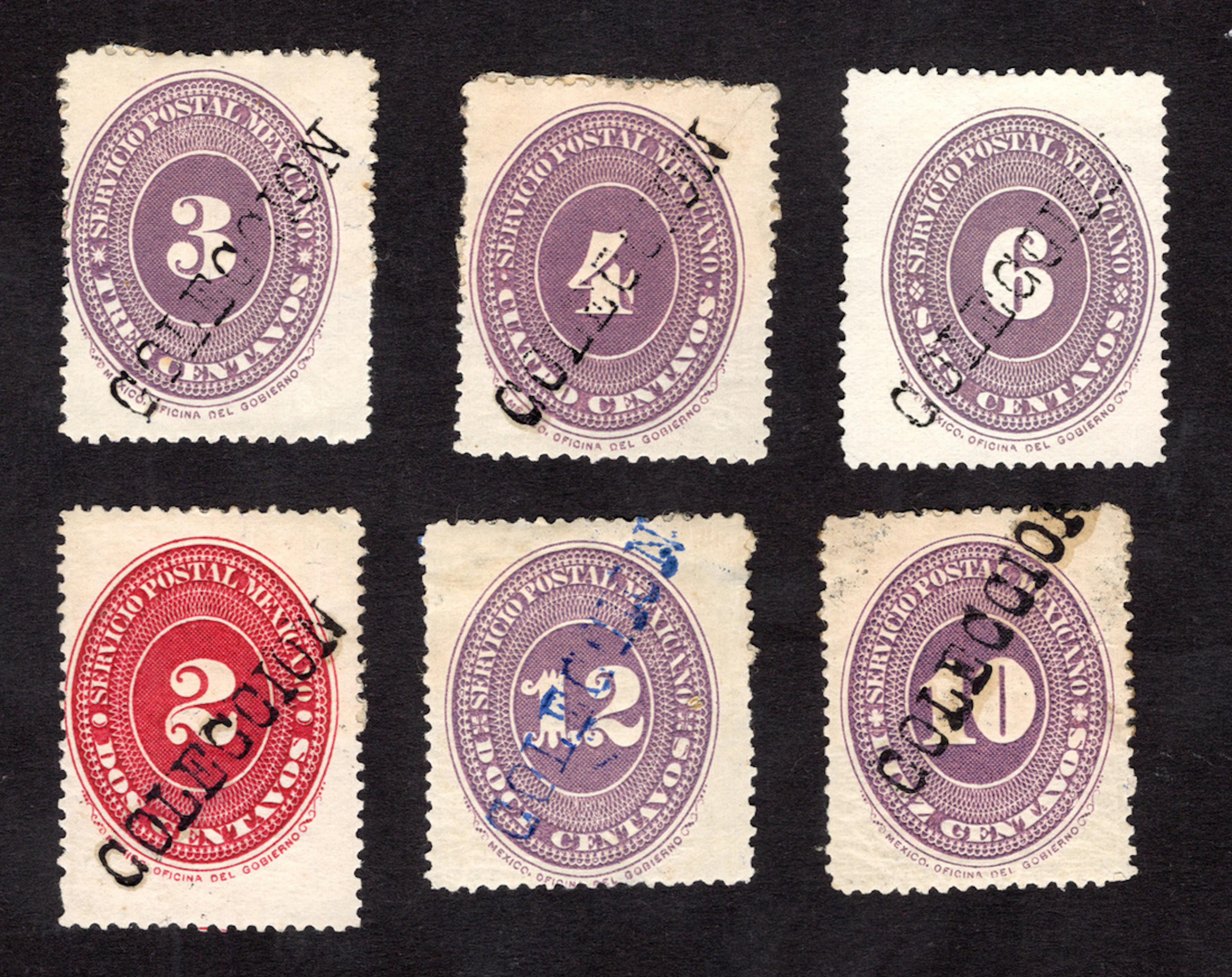 1884-1913 Post-Classic Period 1886, "Numerals", group of eight values