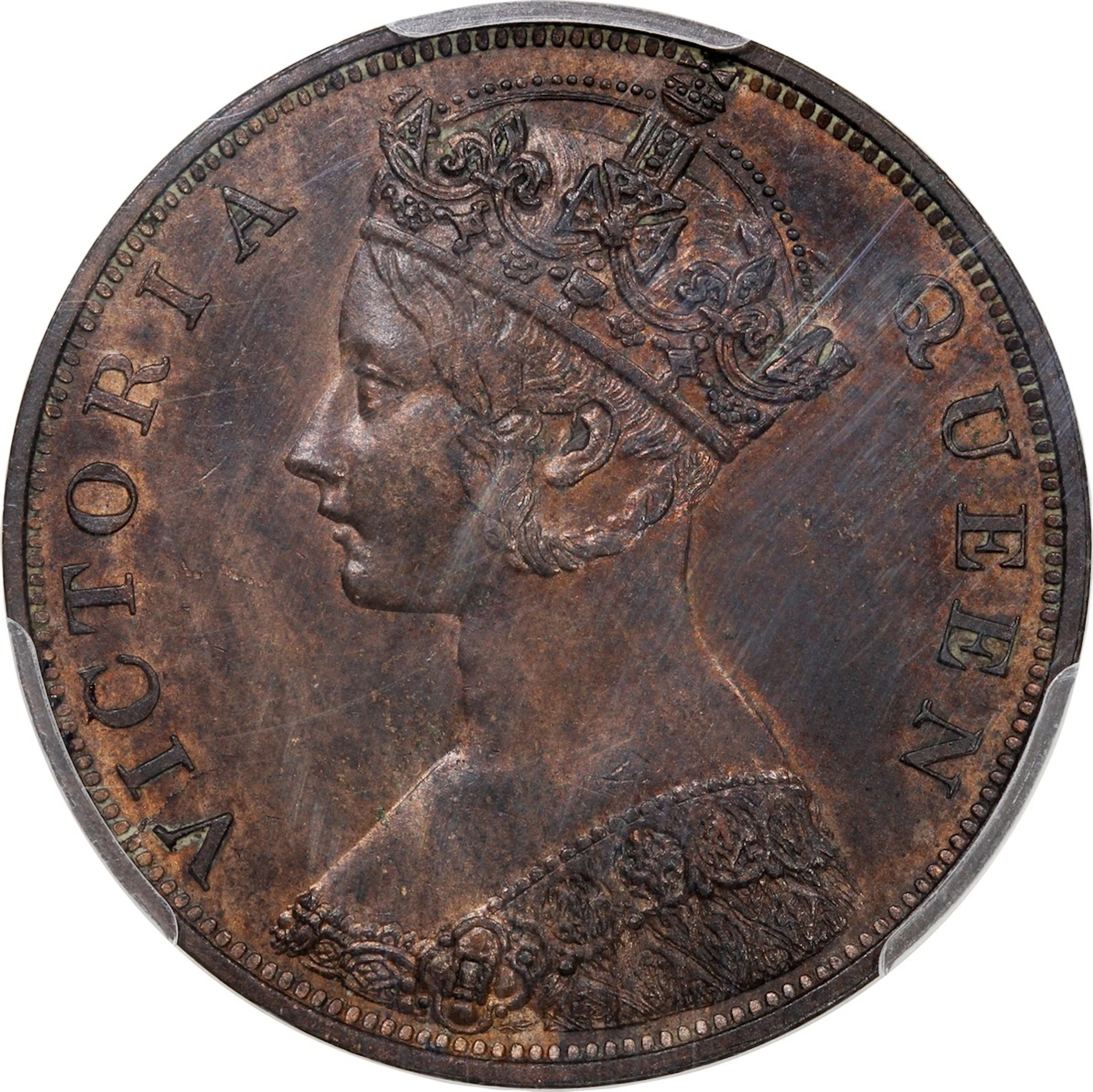 Hong Kong, Victoria, [PCGS MS62BN] bronze 1 cent, 1863