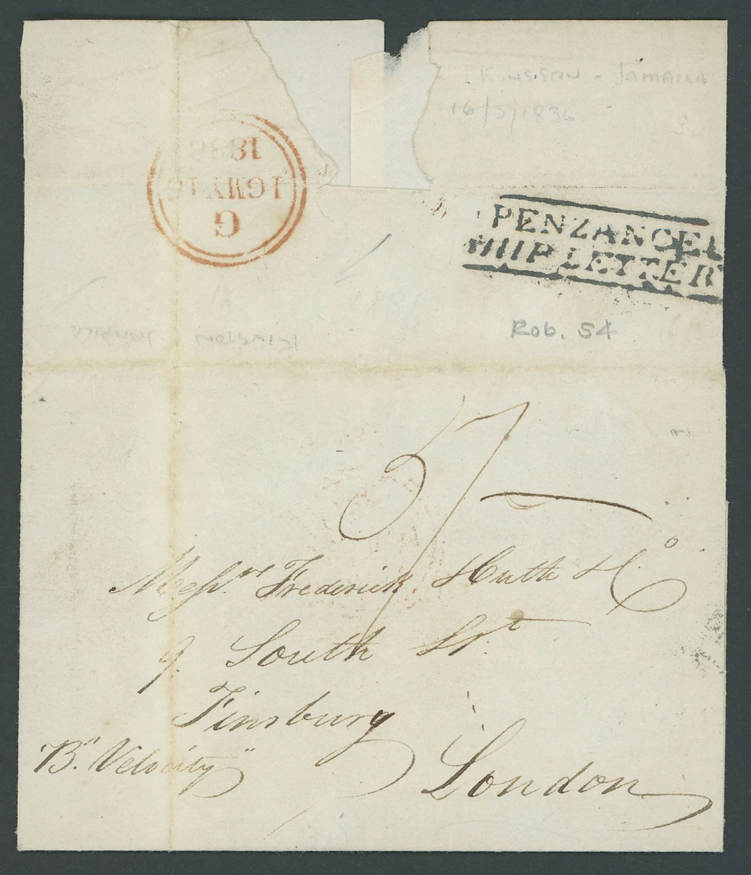 Jamaica Early Letters and Handstamps 1766 (4 Oct.) entire letter to