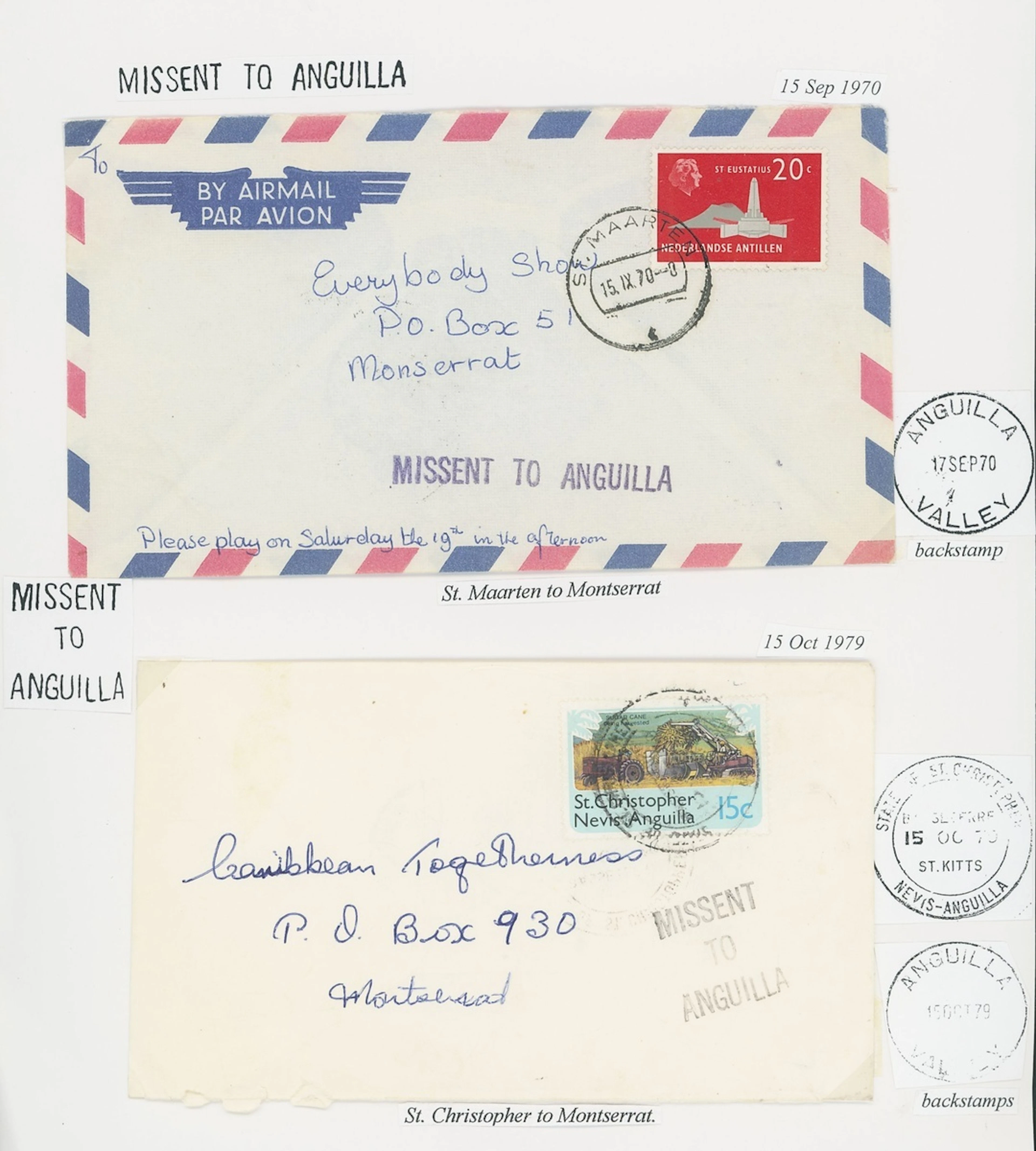 Postal History Ranges Missent Markings 1875-1994 group (25) all with