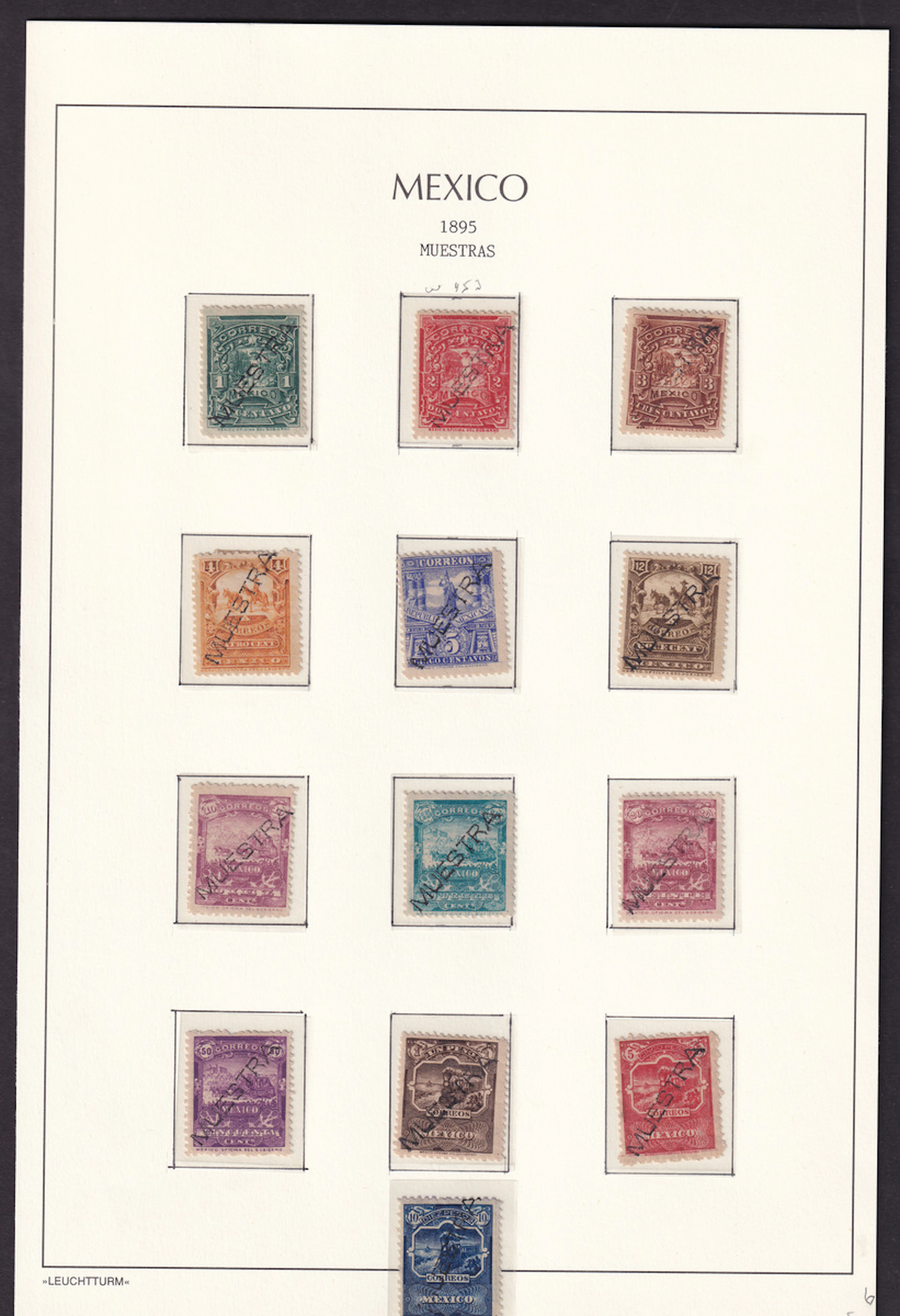 1884-1913 Post-Classic Period 1895, "Mulitas", 1c. to 10p., complete