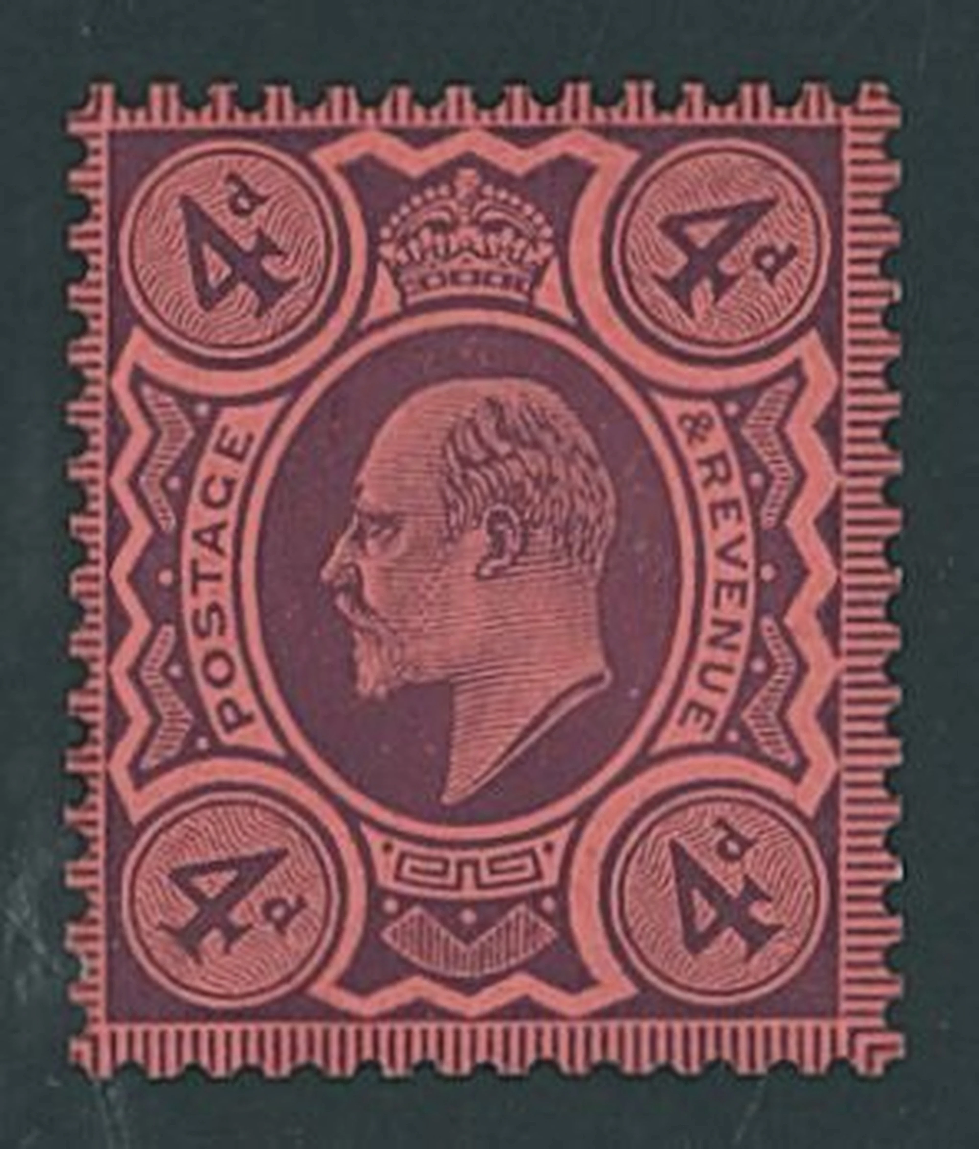 Great Britain King Edward VII 1902-10 De La Rue 4d. colour trial in