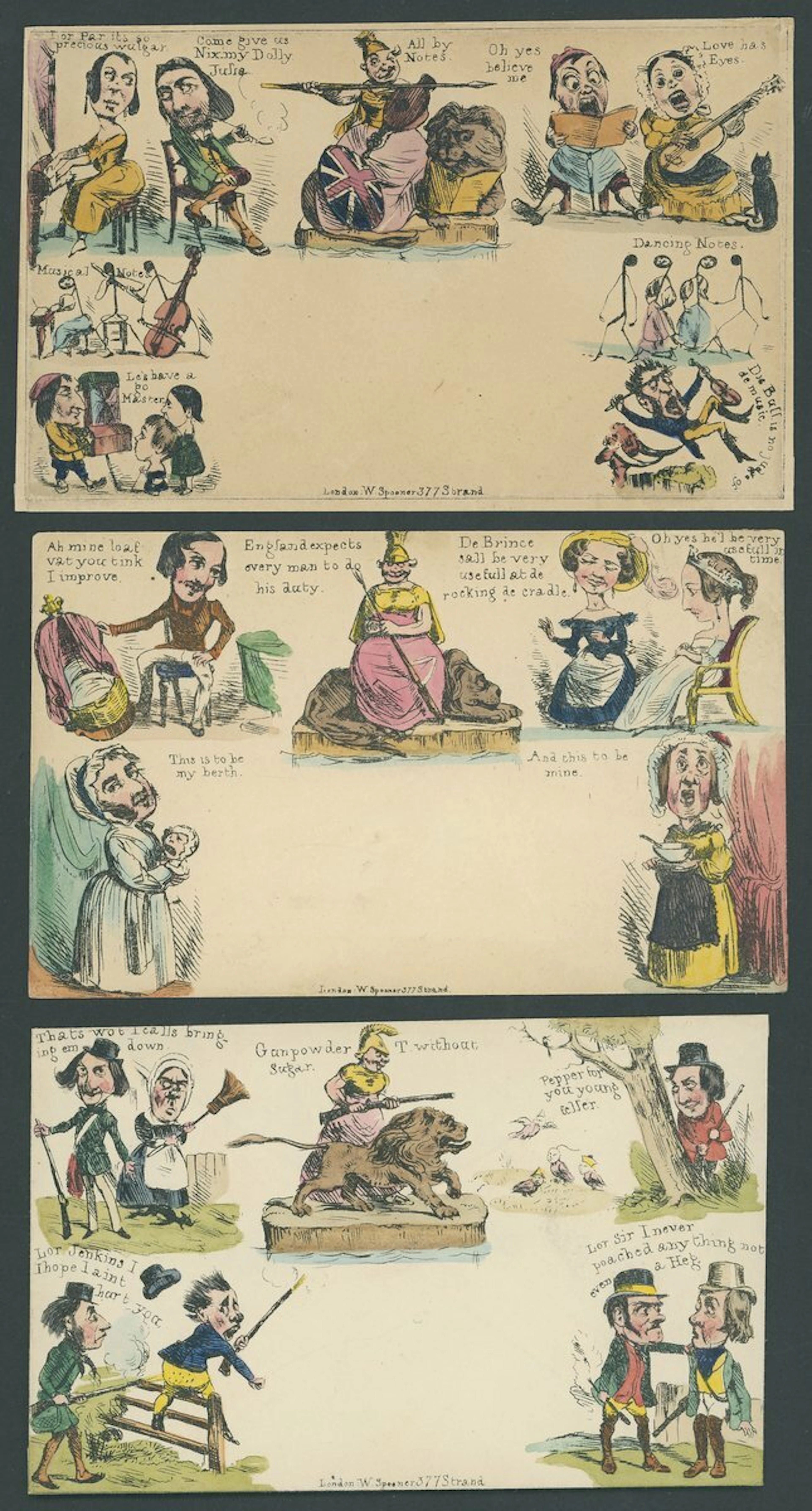 Great Britain 1840 Mulready Caricatures William Spooner A group of