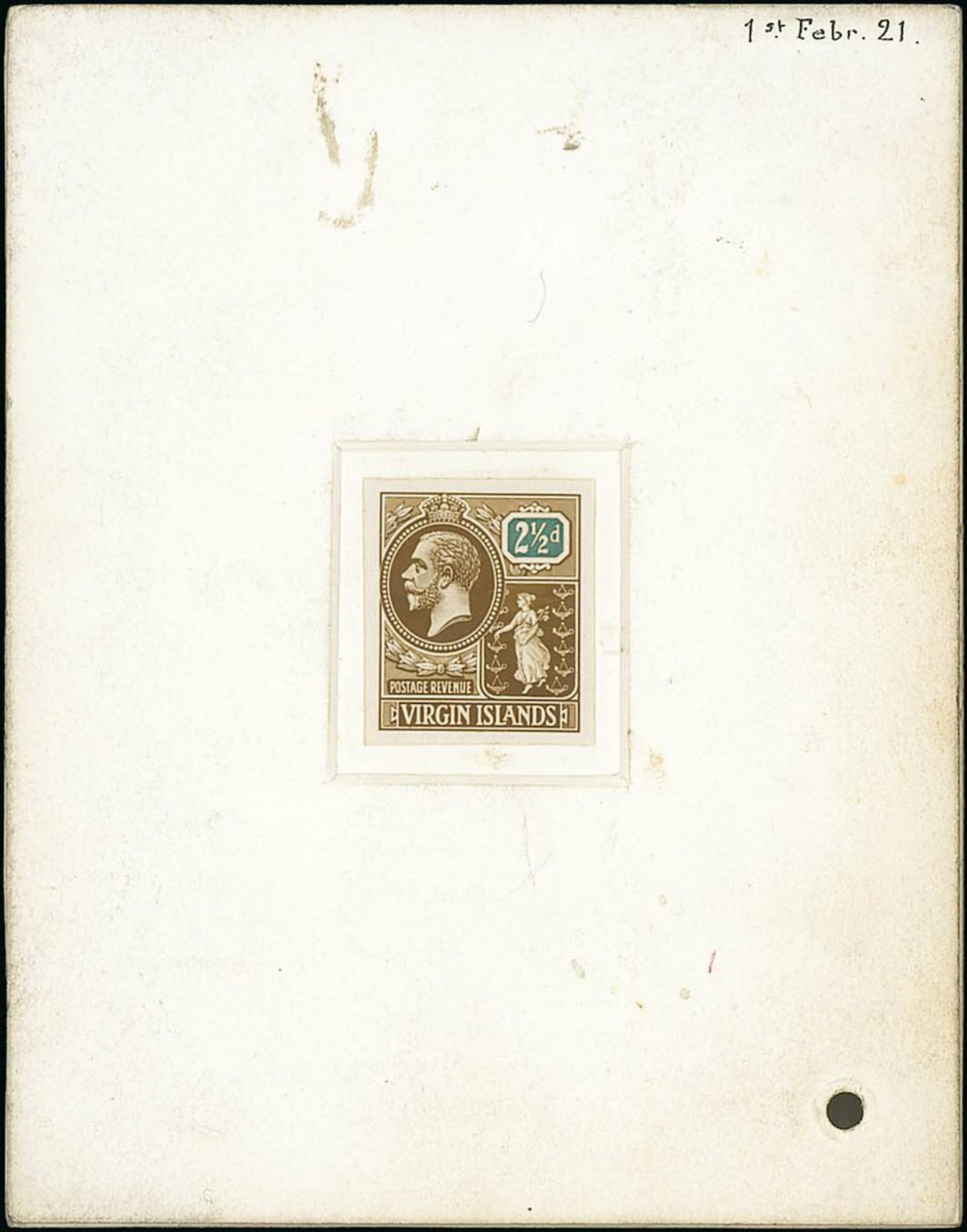 Virgin Islands 1922-28 2½d. composite essay with the main body of