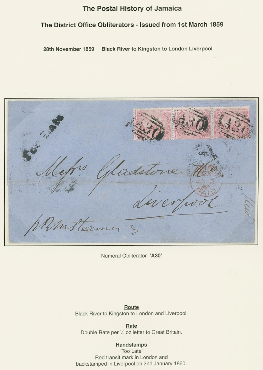 Jamaica Great Britain used in Jamaica Imperial Issues used at Post