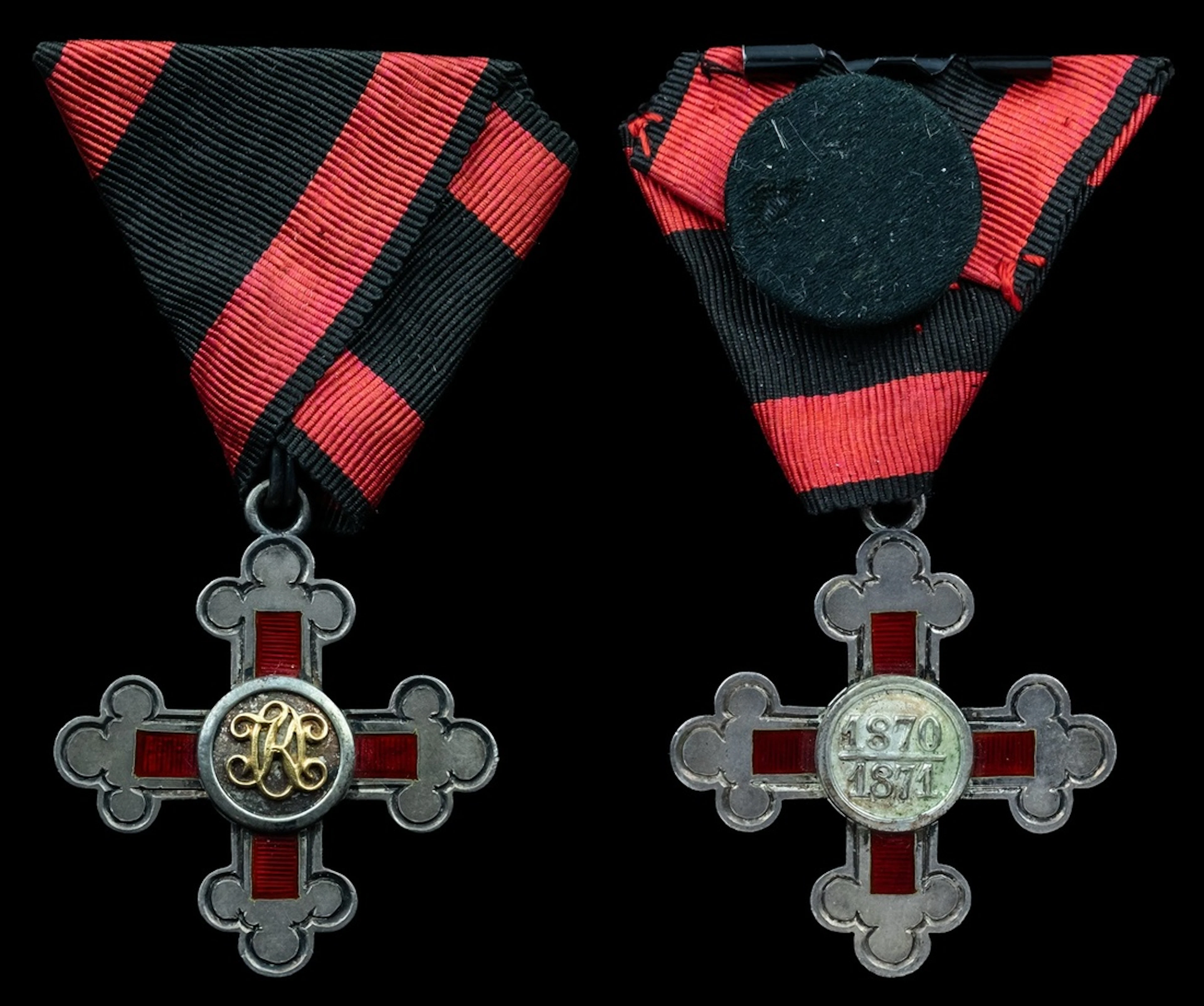 Germany, Wurttemberg, Order of Olga, silver, gold monogram and enamel