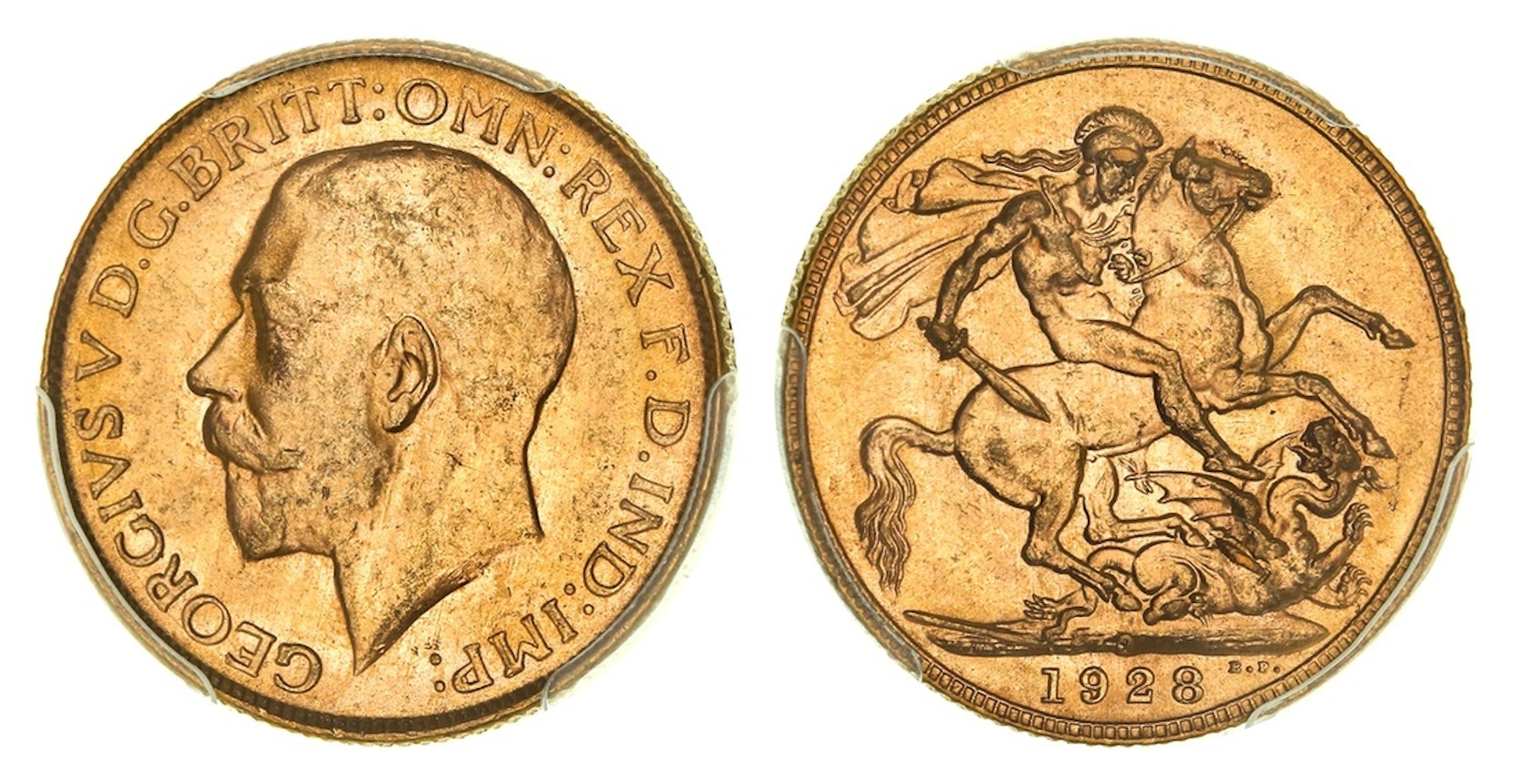 PCGS MS64 | Australia, George V (1910-1936), Sovereign, 1928-P, Perth