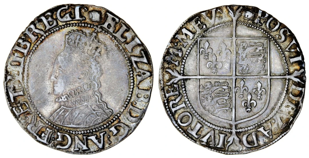 PCGS AU55 | Elizabeth I (1558-1603), Sixth Issue, Shilling, 1592-1594