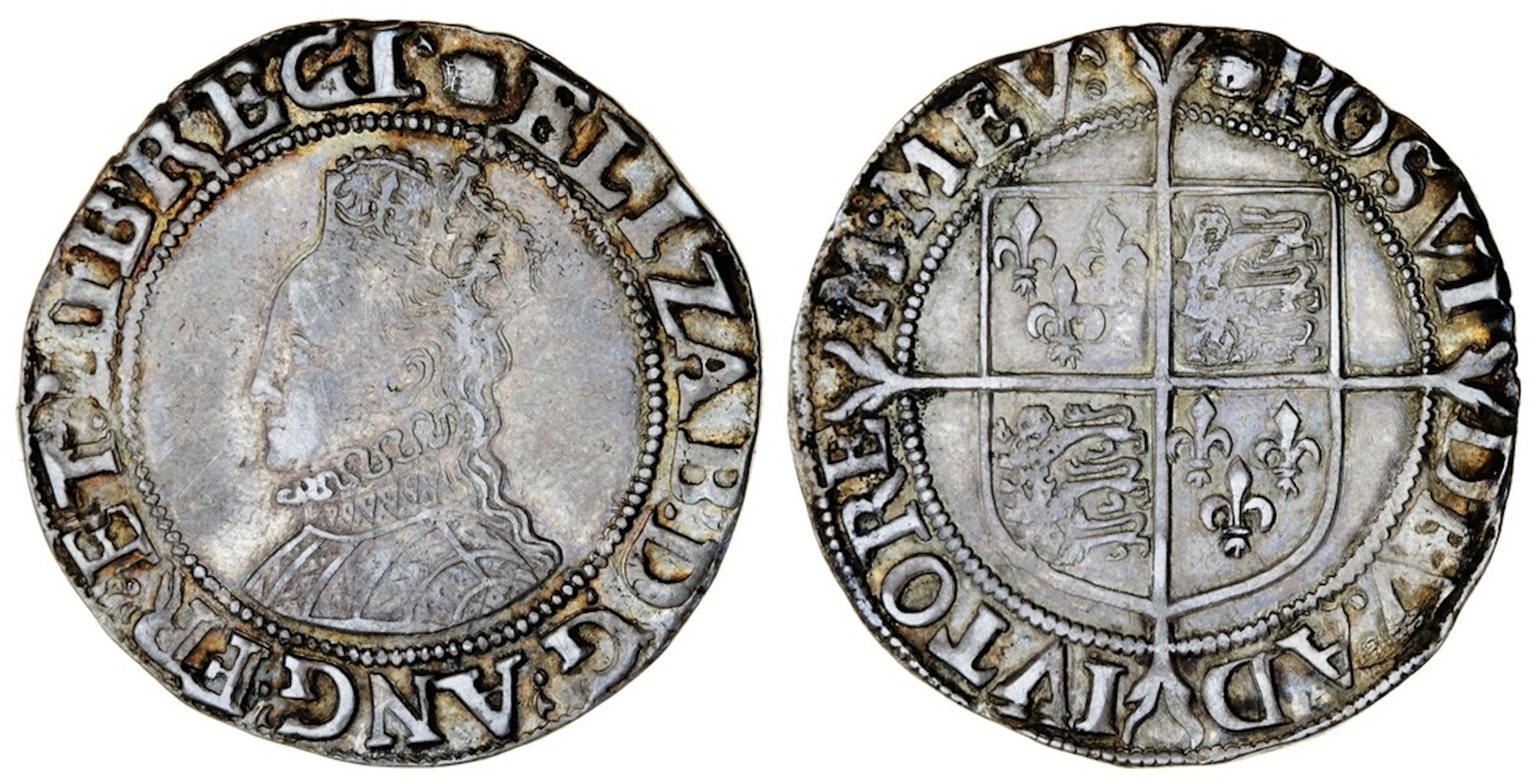 PCGS AU55 | Elizabeth I (1558-1603), Sixth Issue, Shilling, 1592-1594
