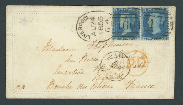 Great Britain 1854-57 Watermark Large Crown, Perf. 16 2d. blue, Plate