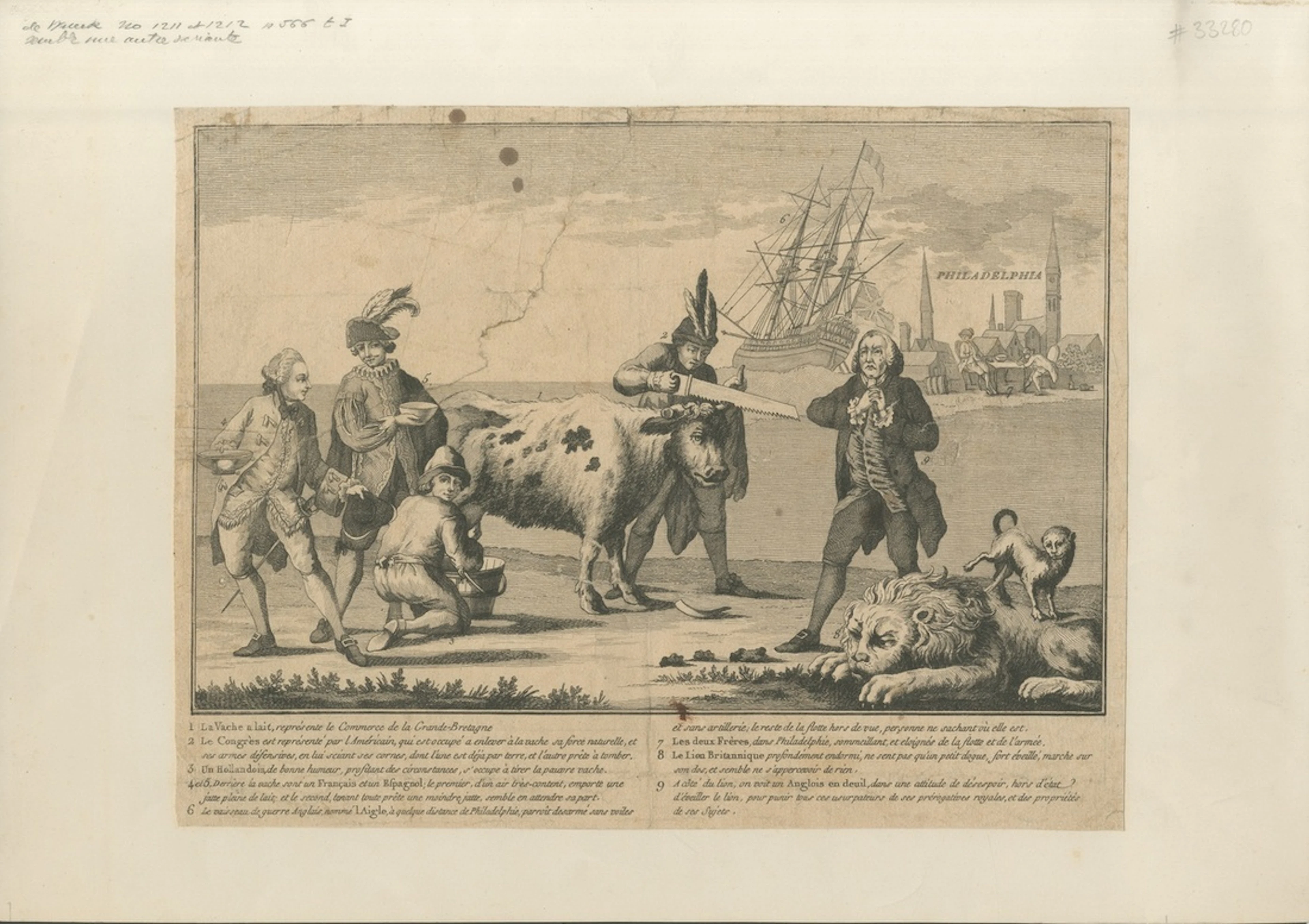 France, Paris, American Revolution: La Vache à Lait, représente le