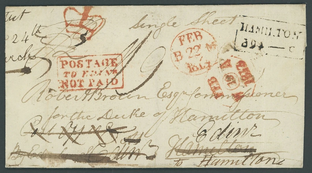 Great Britain Postal History 1814-31, five re-directed entires or