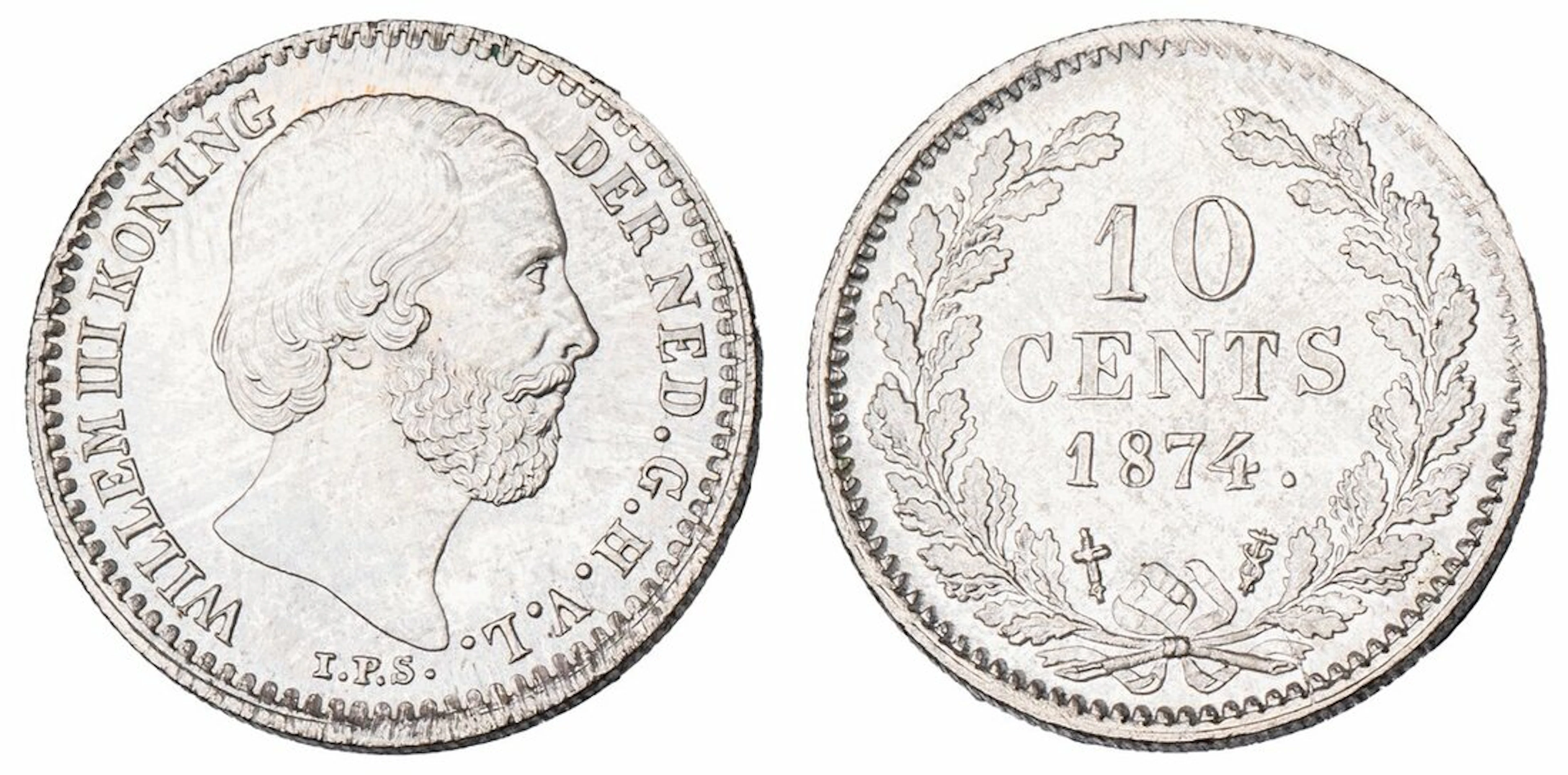 Netherlands, Willem III (1849-1890), 10 Cents, 1874, Royal Dutch Mint