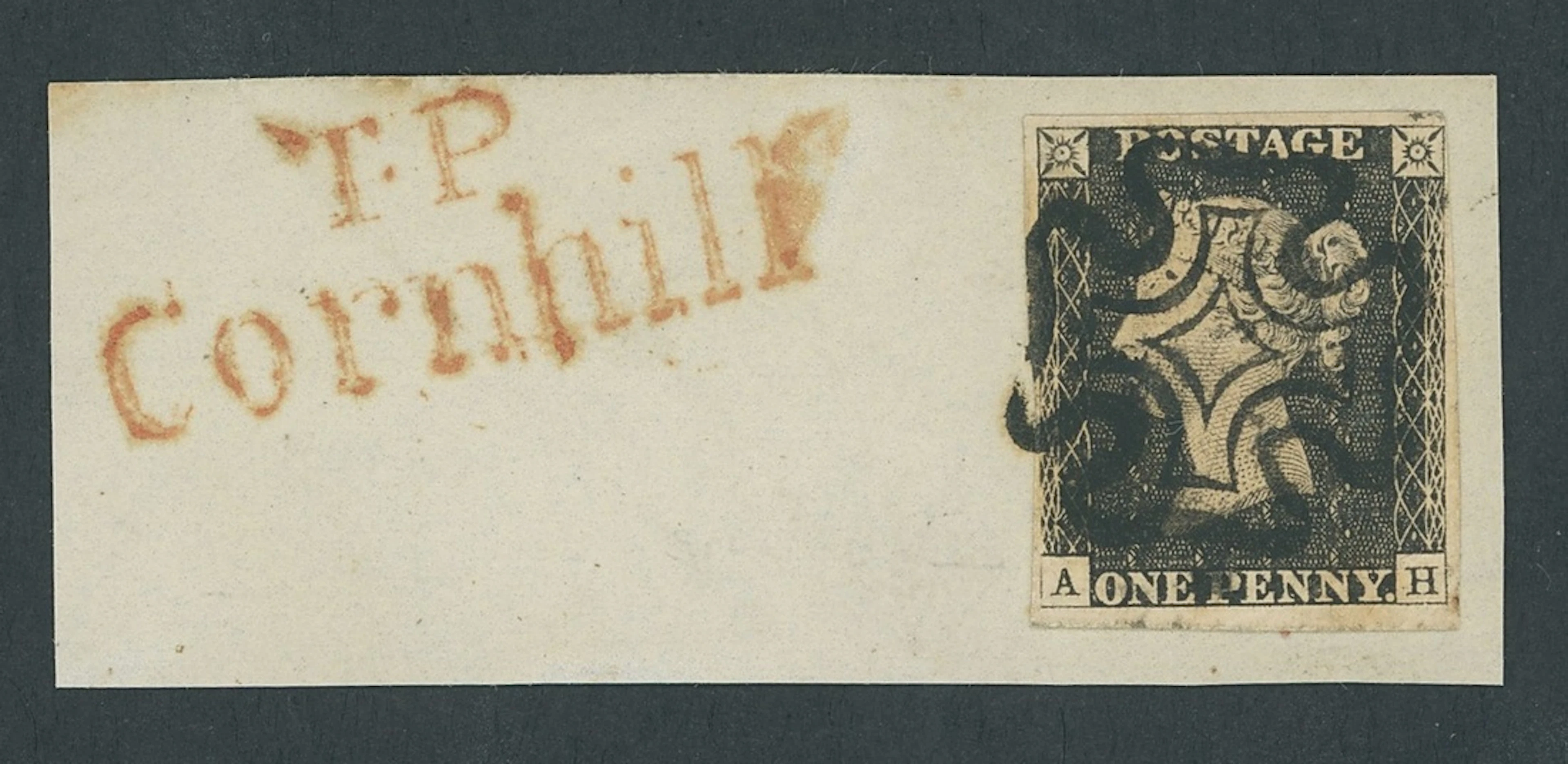 Great Britain 1840 One Penny Black Plate 3 AH, small to huge margins