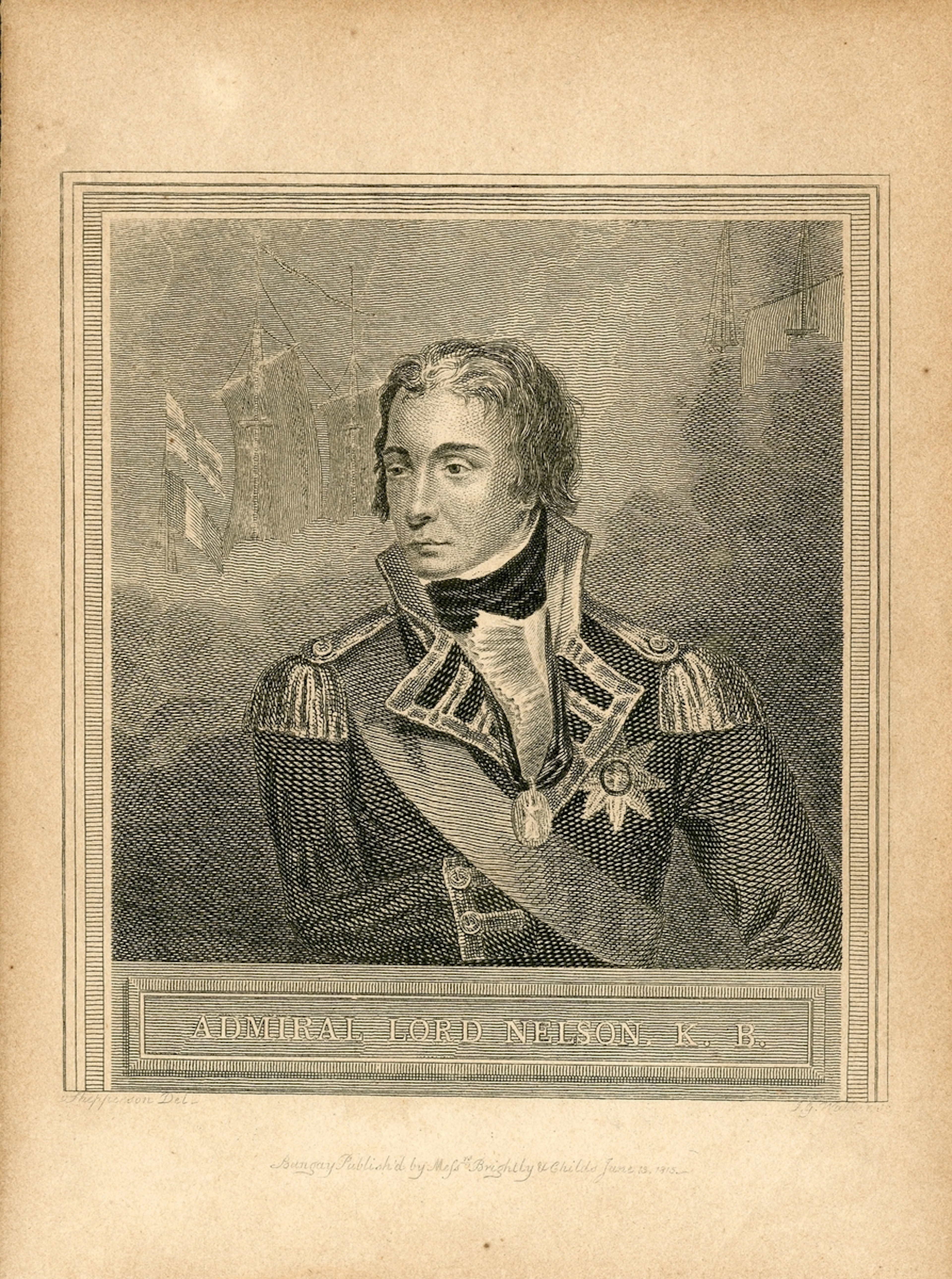A selection of prints of Lord Nelson A collection of largely antique