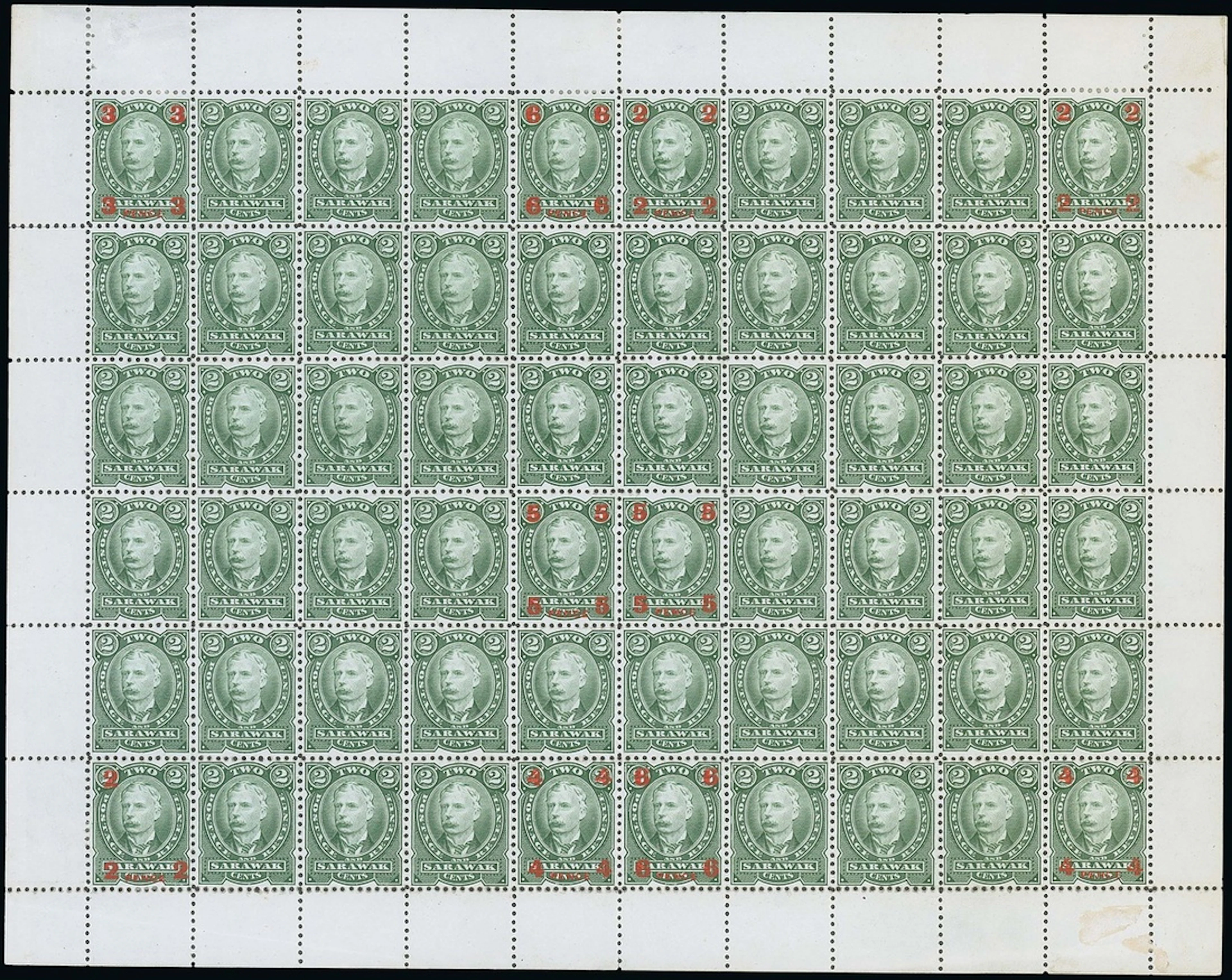 Sarawak 1895 Perkins Bacon Issue 2c. Colour Trials for 1896-97 British