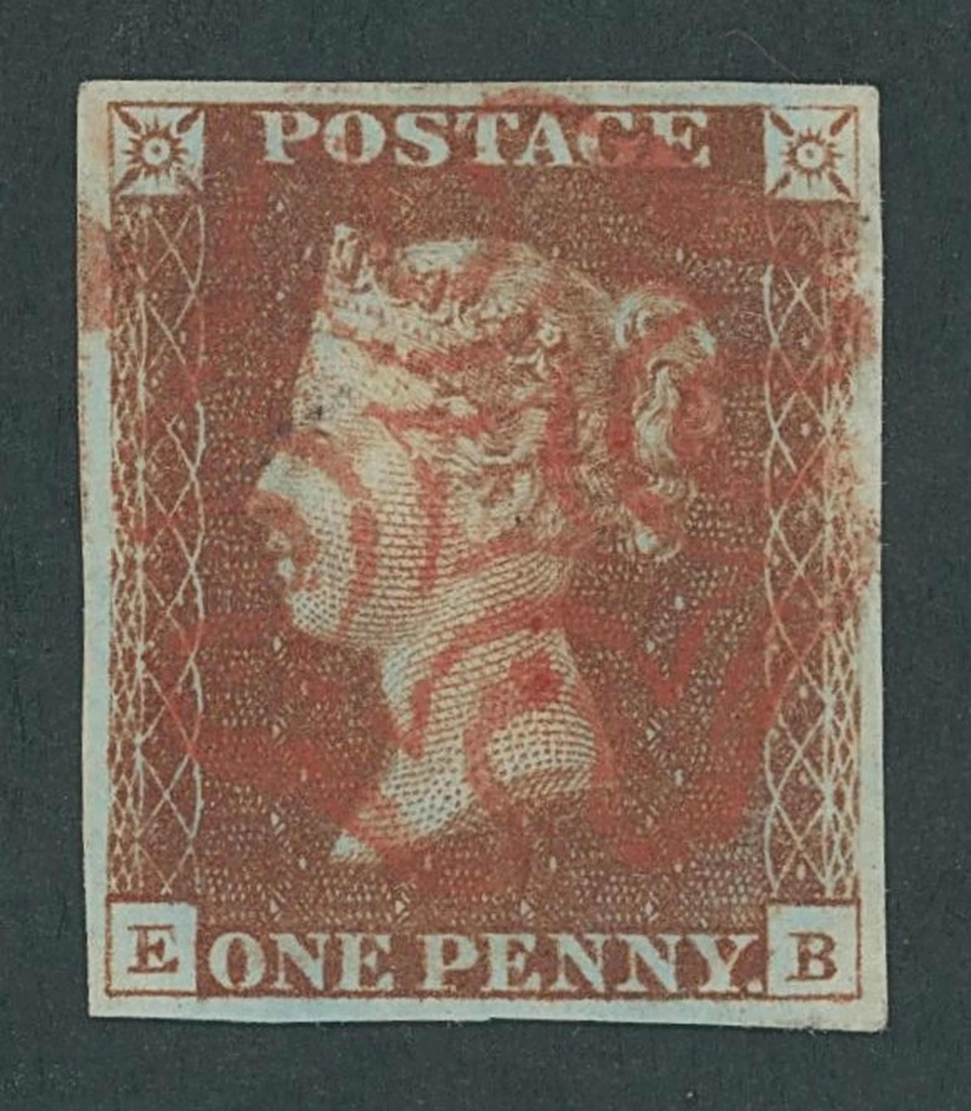 Great Britain 1841-53 One Penny Red-Brown "Black" Plates Plate 11: