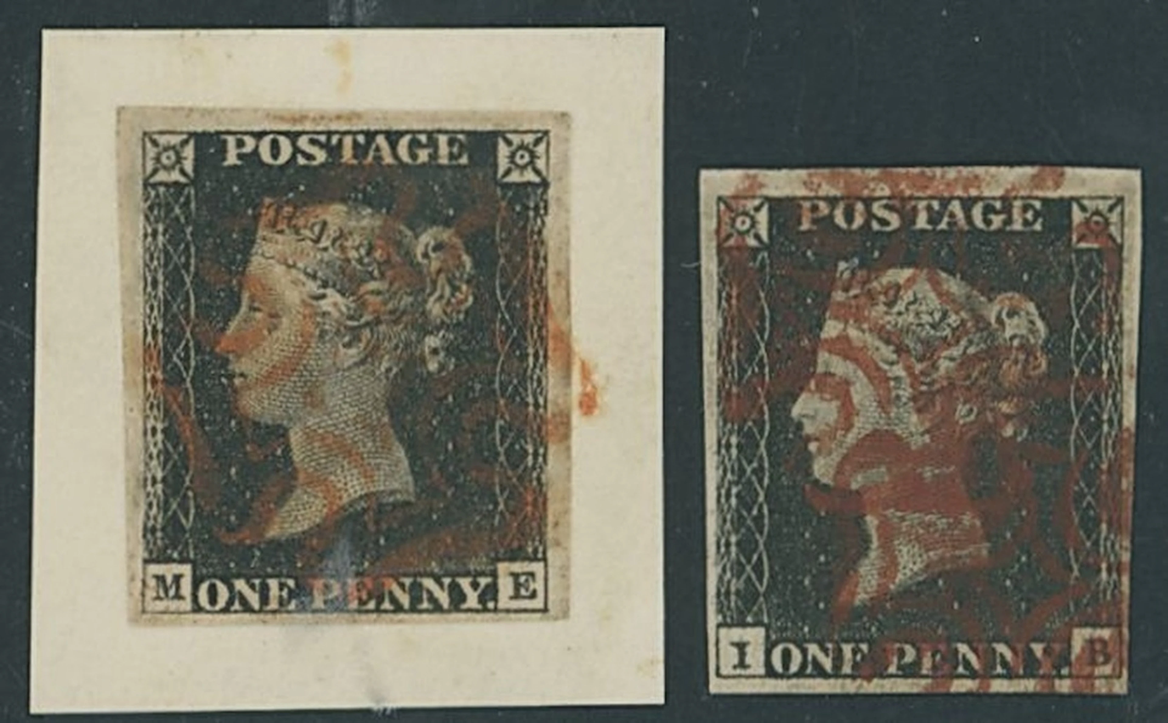 Great Britain 1840 One Penny Black Plate 1b ME (recut side lines)
