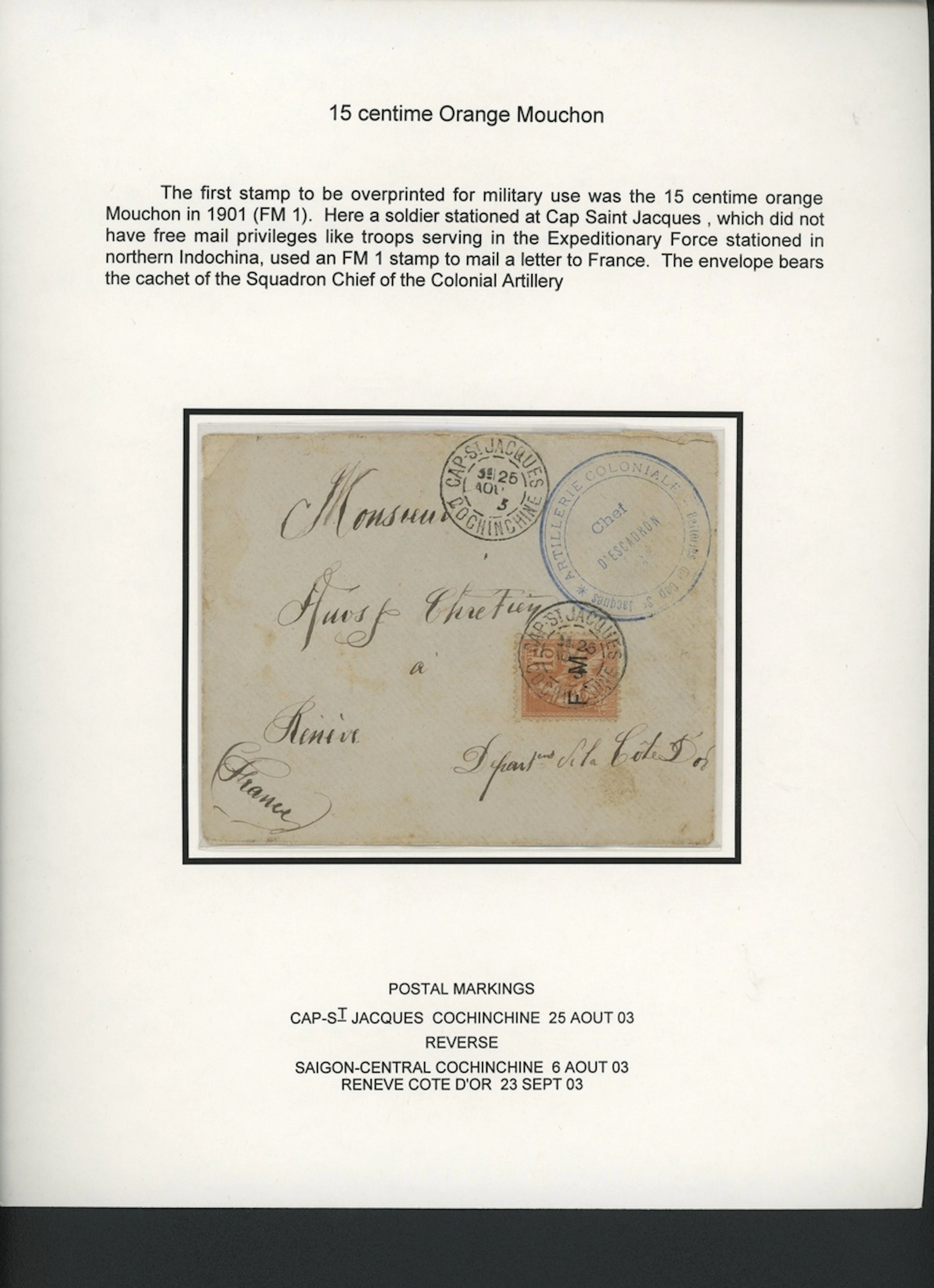 Indo-China French Indo-Chinese Post Office Military Mail
