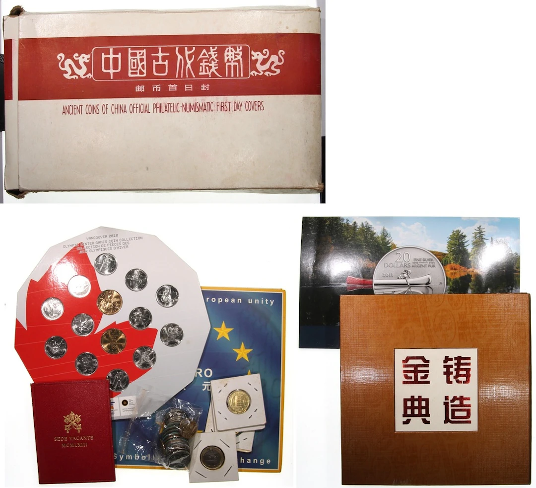 World Coins, a group of 70x of various countries, including Canada, USA etc