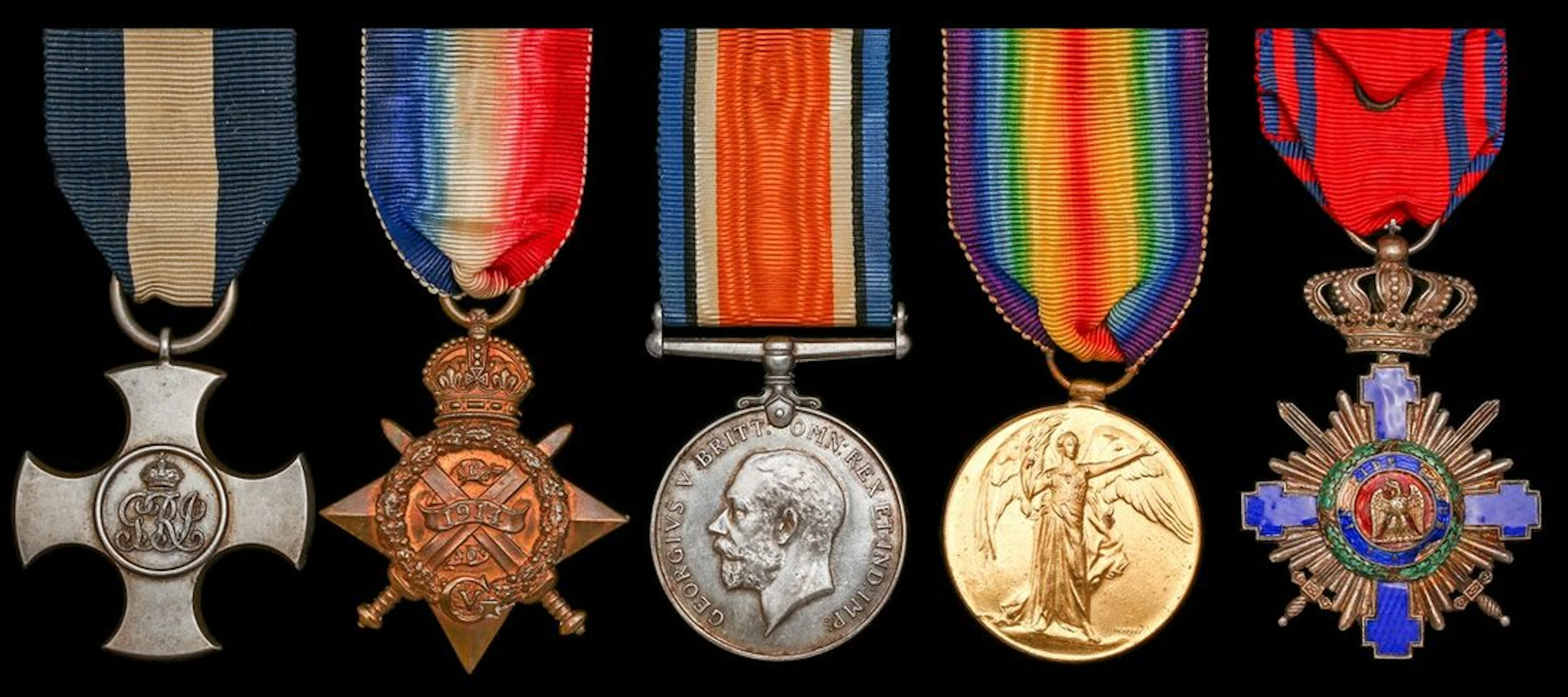 The D.S.C. and Romanian Order of the Star group of five awarded to