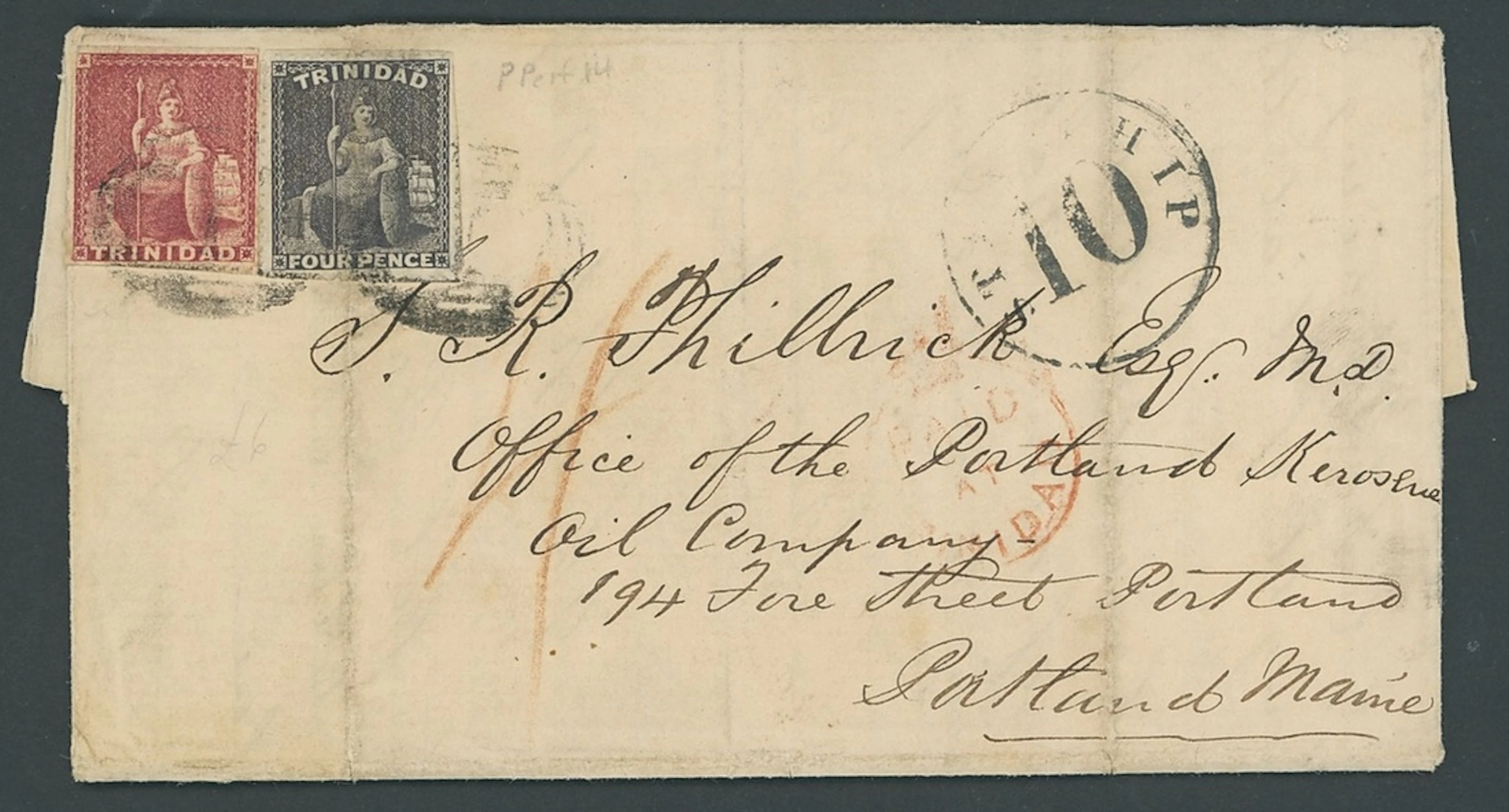 Trinidad Covers and Cancellations 1859 (Sept) entire letter to Portland