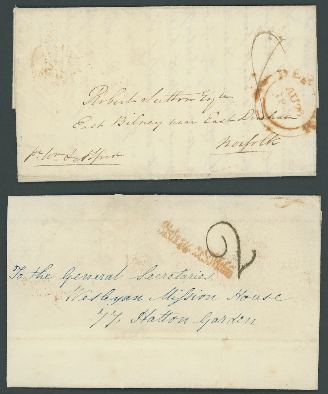 Postal History Ranges 1814-41 a postal history trio including 1814
