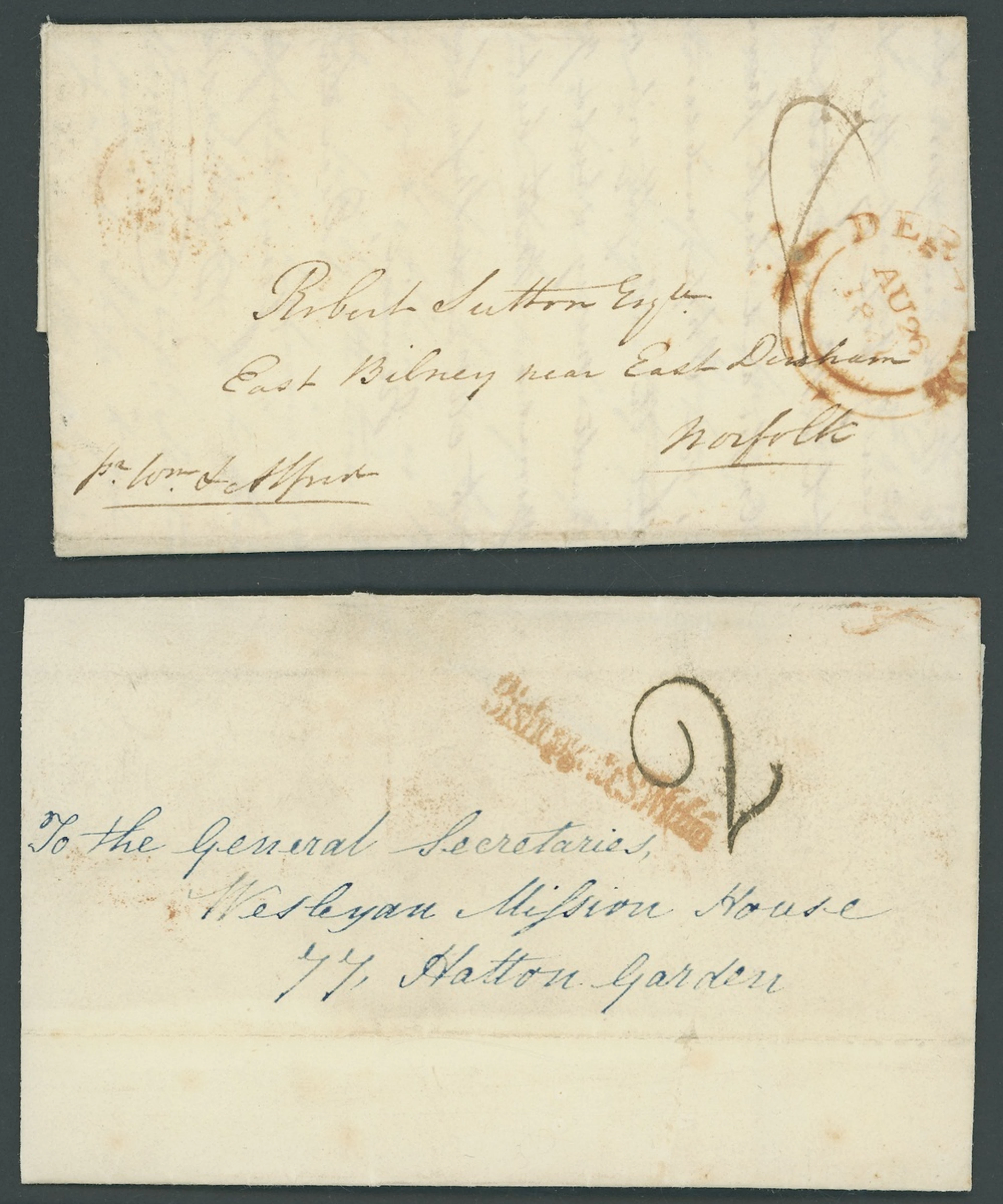Postal History Ranges 1814-41 a postal history trio including 1814