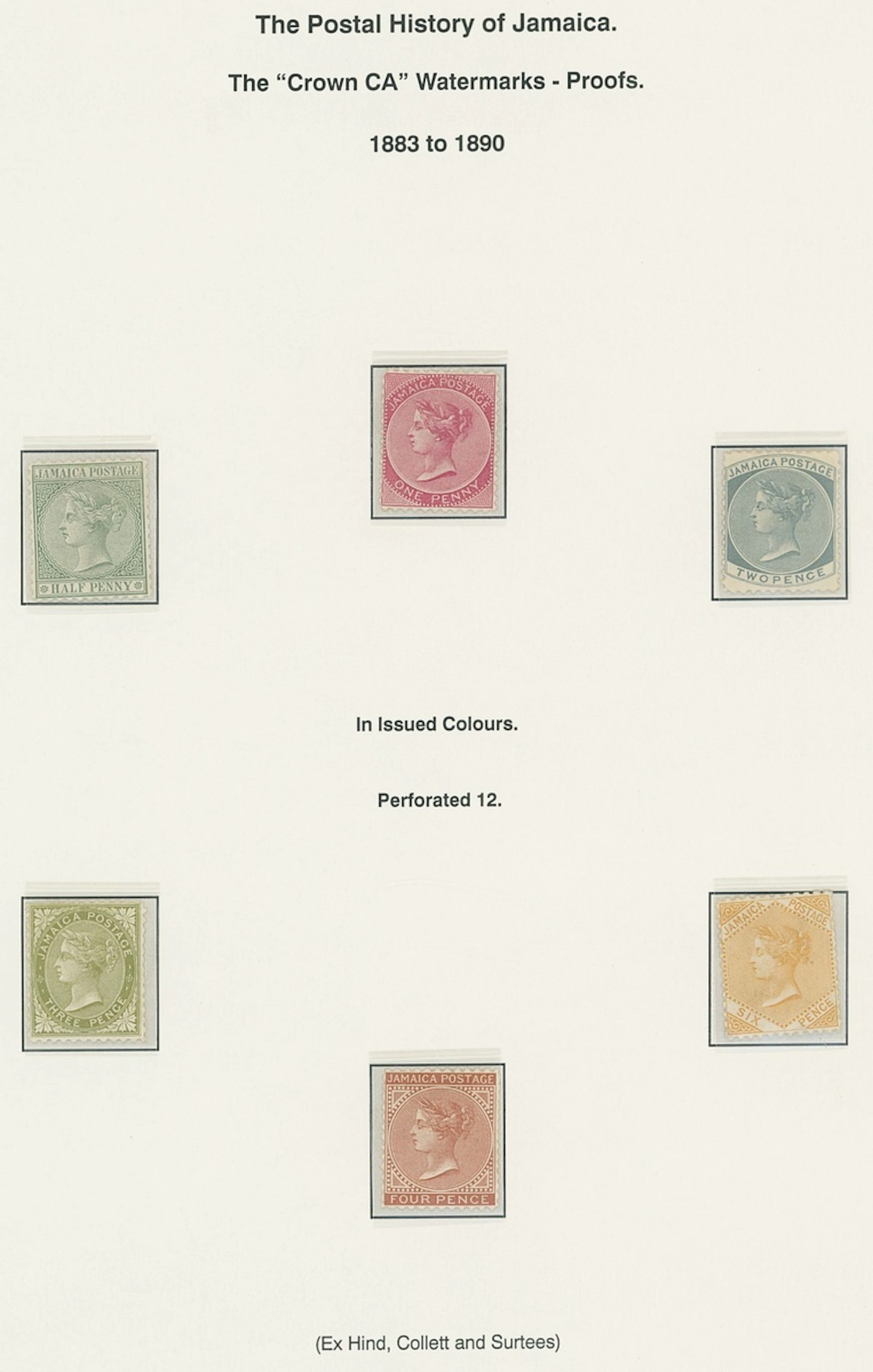 Jamaica 1883-97 CA ½d. green, 1d. rose, 2d. grey, 3d. olive-green
