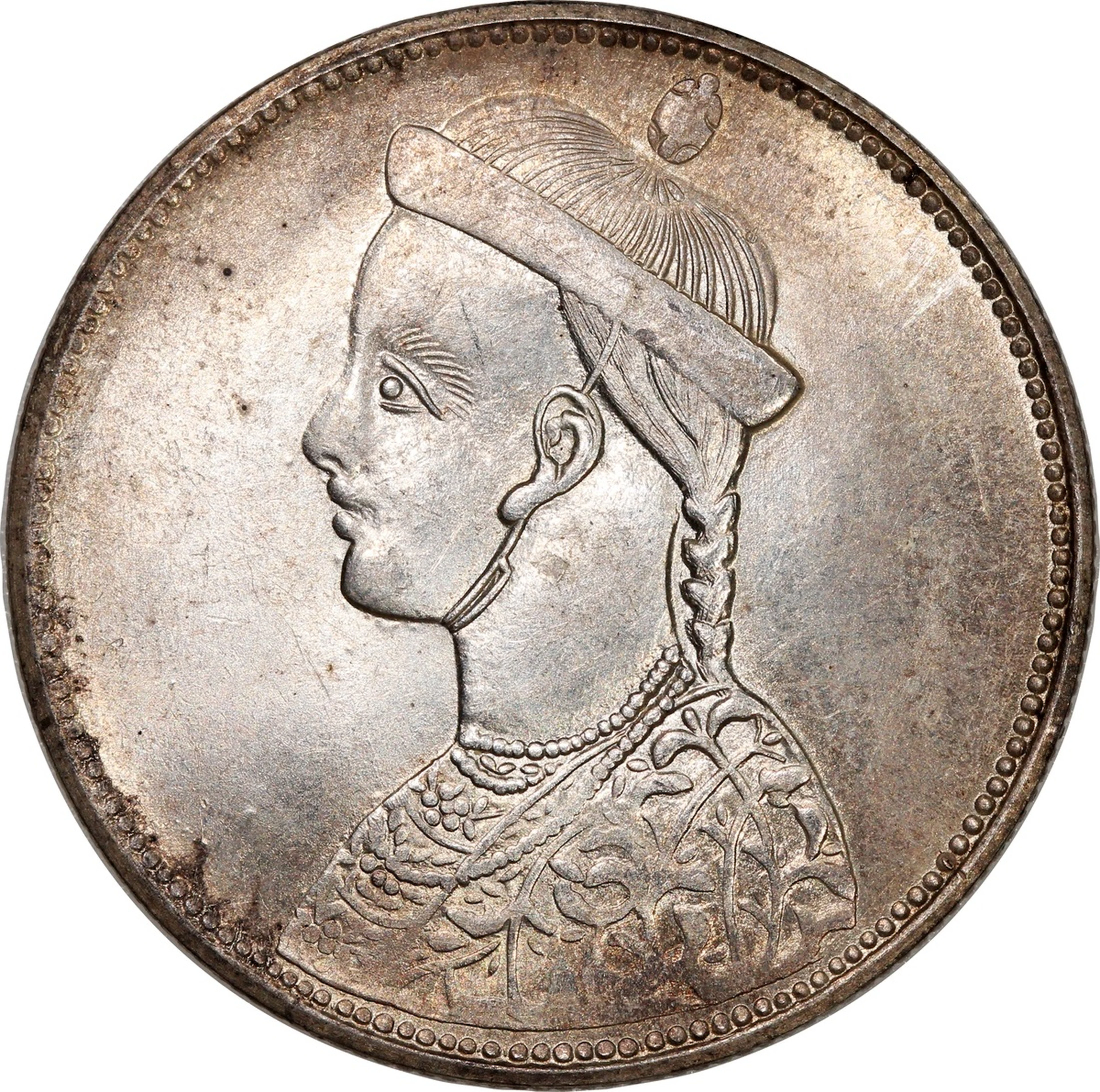 China, Tibet, silver Szechuan rupee, 1902-11, 'without collar, horizontal