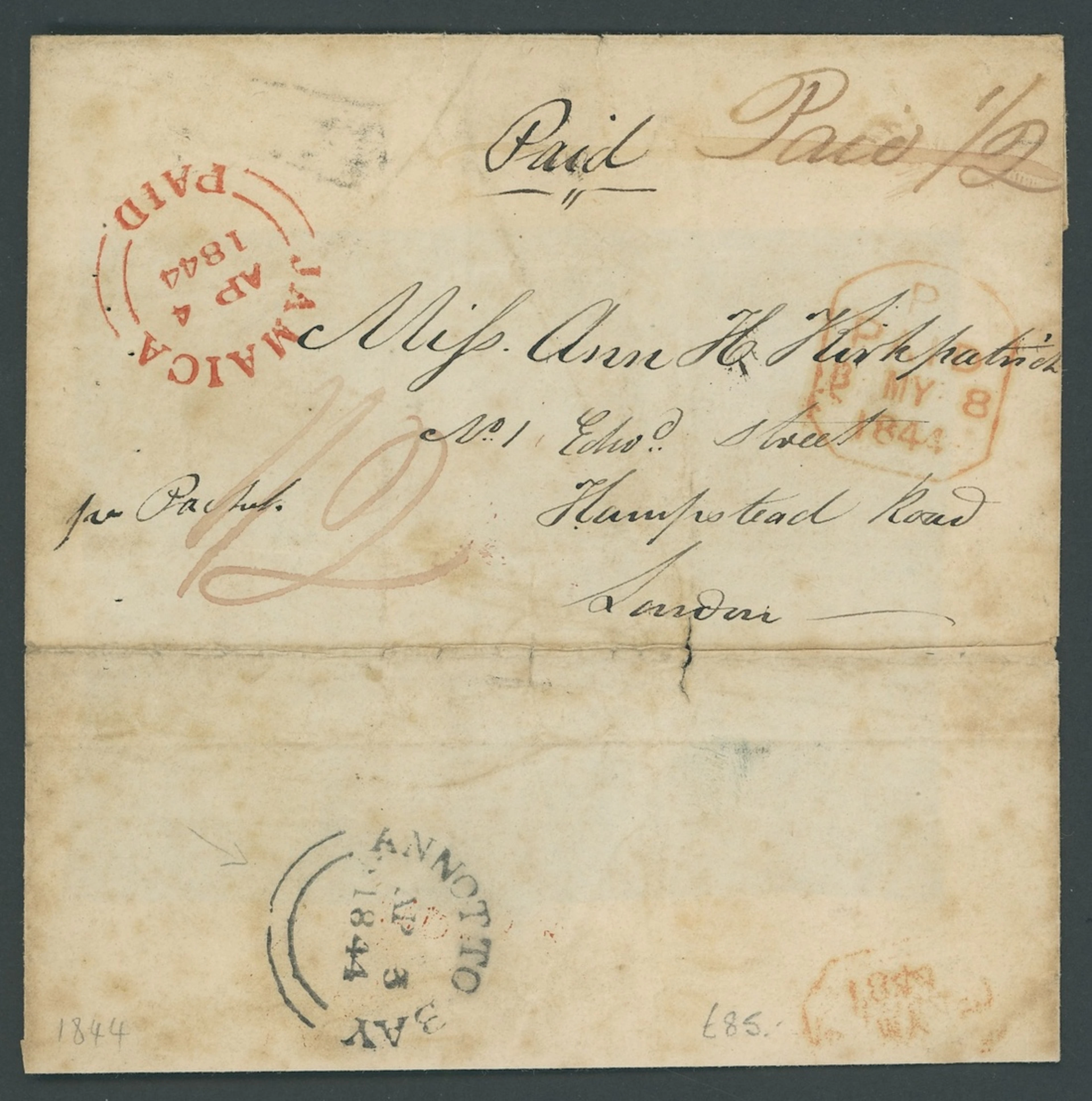 Jamaica Early Post Town Datestamps Type D2 without Jamaica at foot