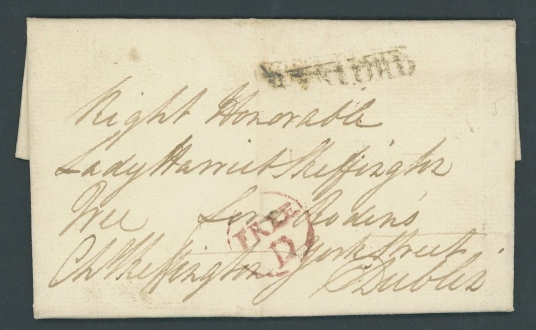 Great Britain Postal History 1780 (c.), entire letter to Dublin, slightly